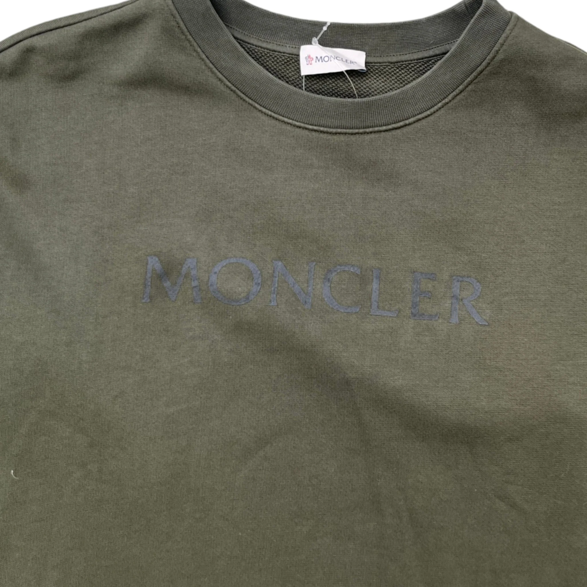 Women's Logo Print Sweatshirt Khaki Size S - Image 5
