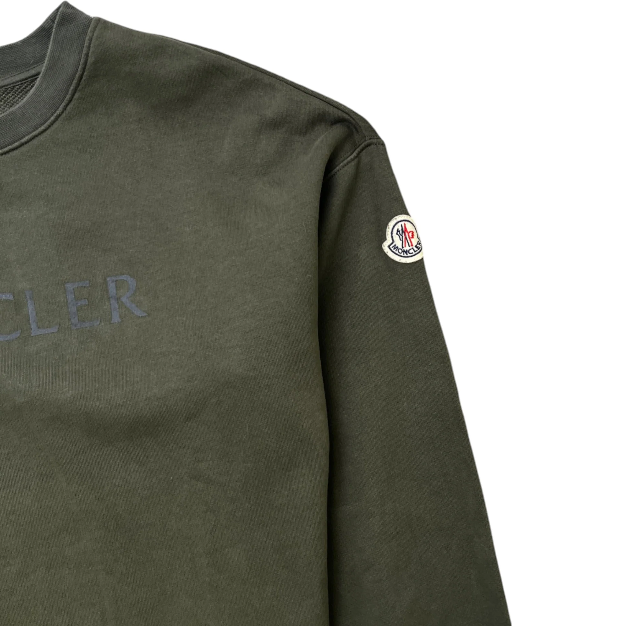 Women's Logo Print Sweatshirt Khaki Size S - Image 6