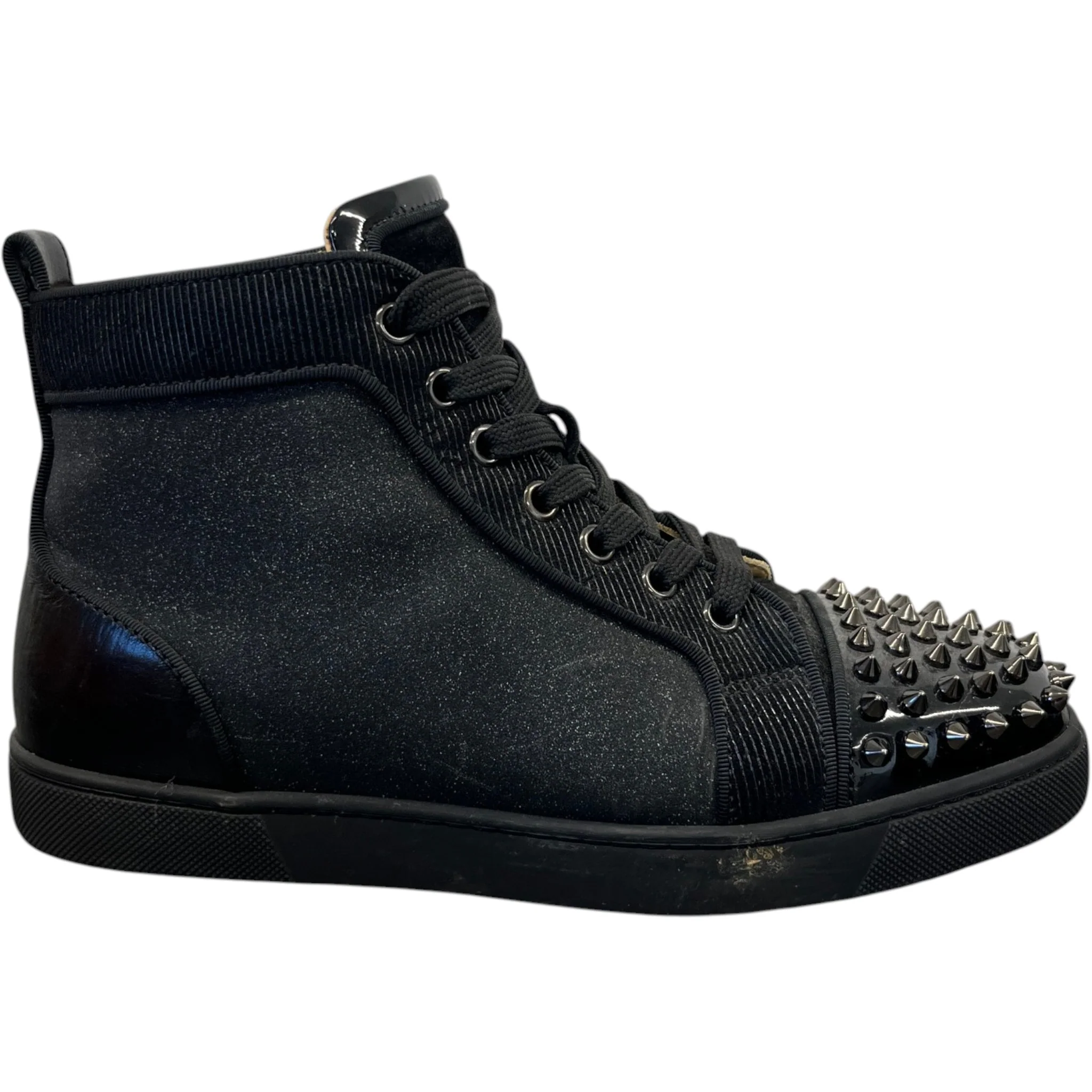 Women's Lou Spikes Glitter High Trainers Black Size EU 38.5 / UK 5.5