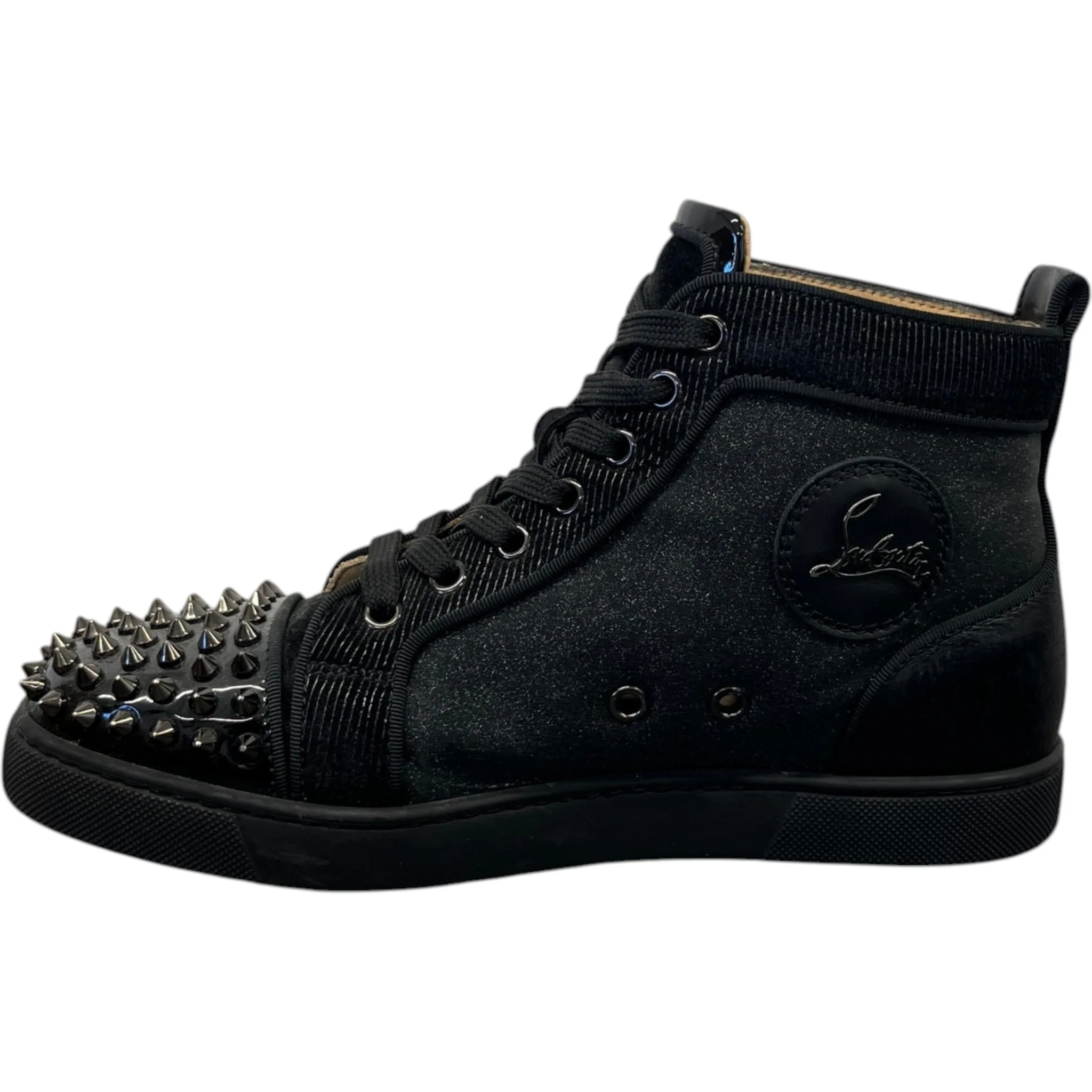 Women's Lou Spikes Glitter High Trainers Black Size EU 38.5 / UK 5.5 - Image 2