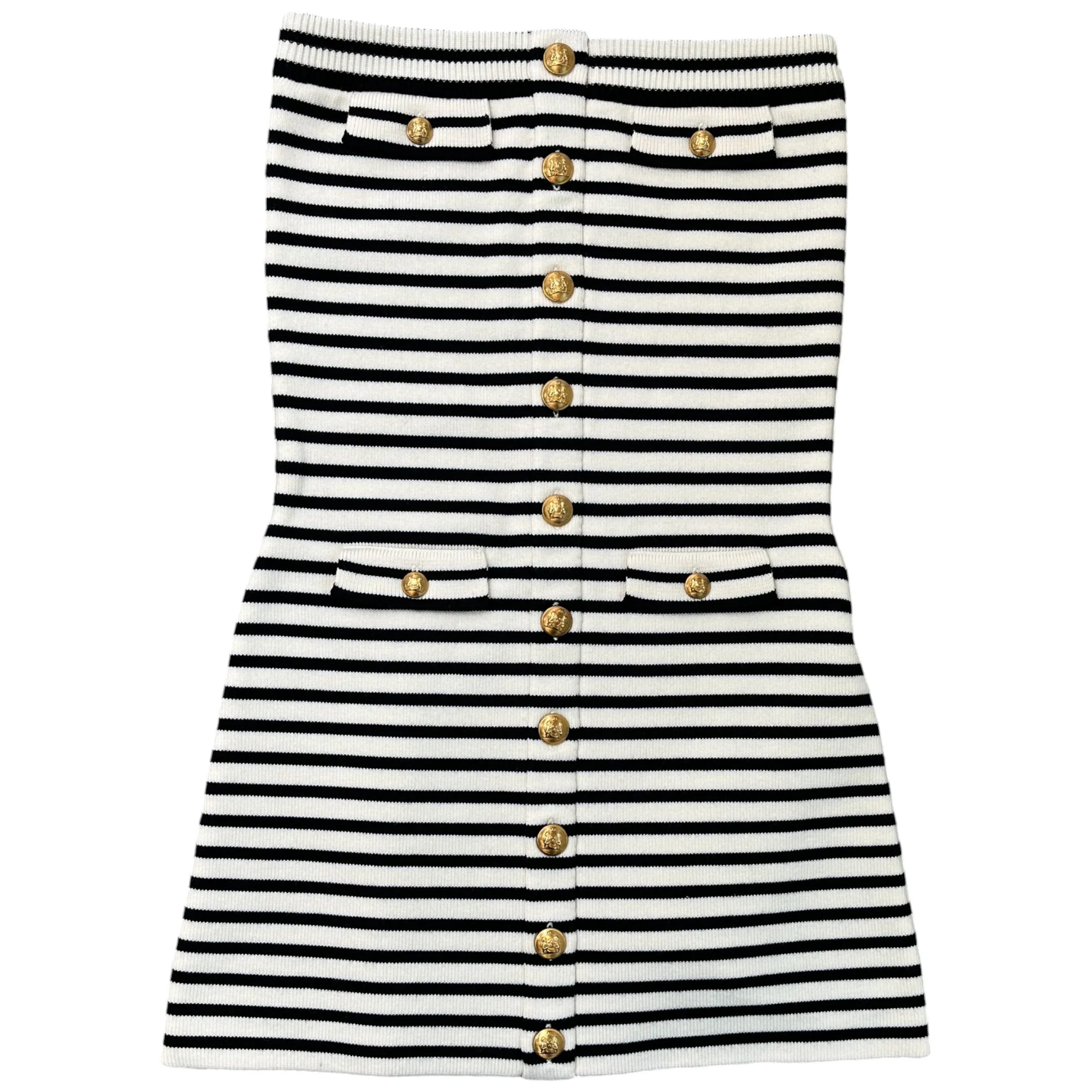 Women's Marinière Striped Knit Mini Dress Top Cream Size L