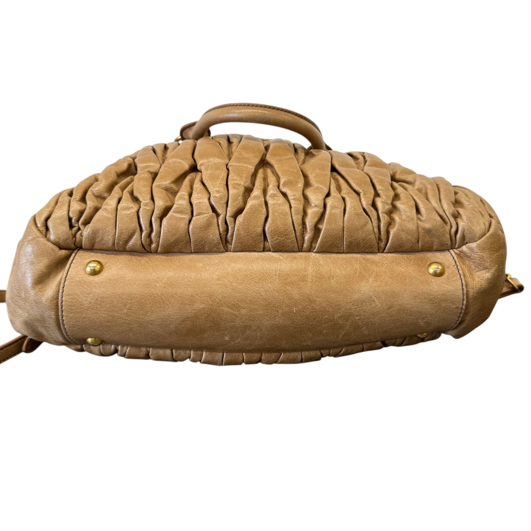 Women's Matelasse Leather Handbag Beige - Image 8