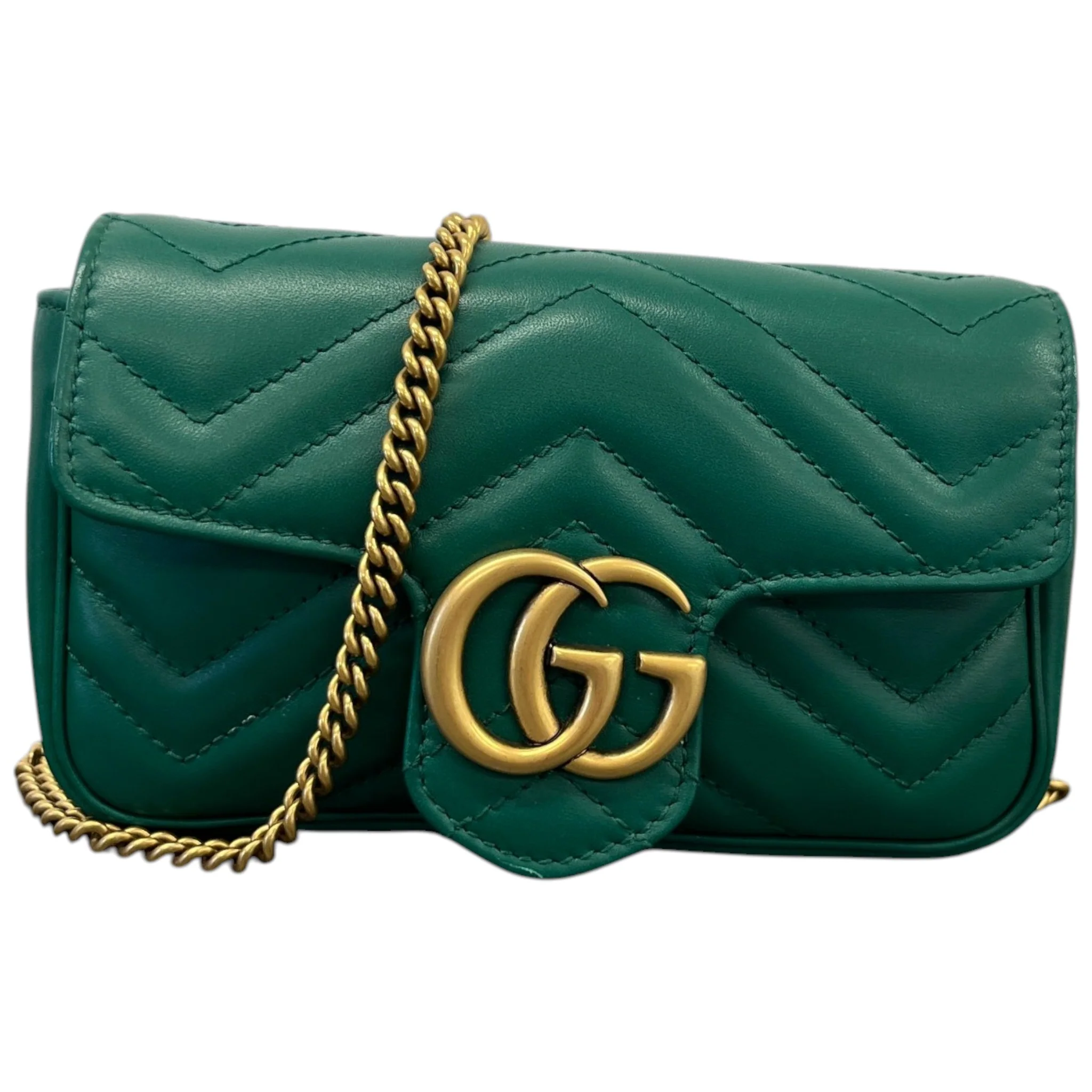 Women's Matelassé Super Mini Bag Green