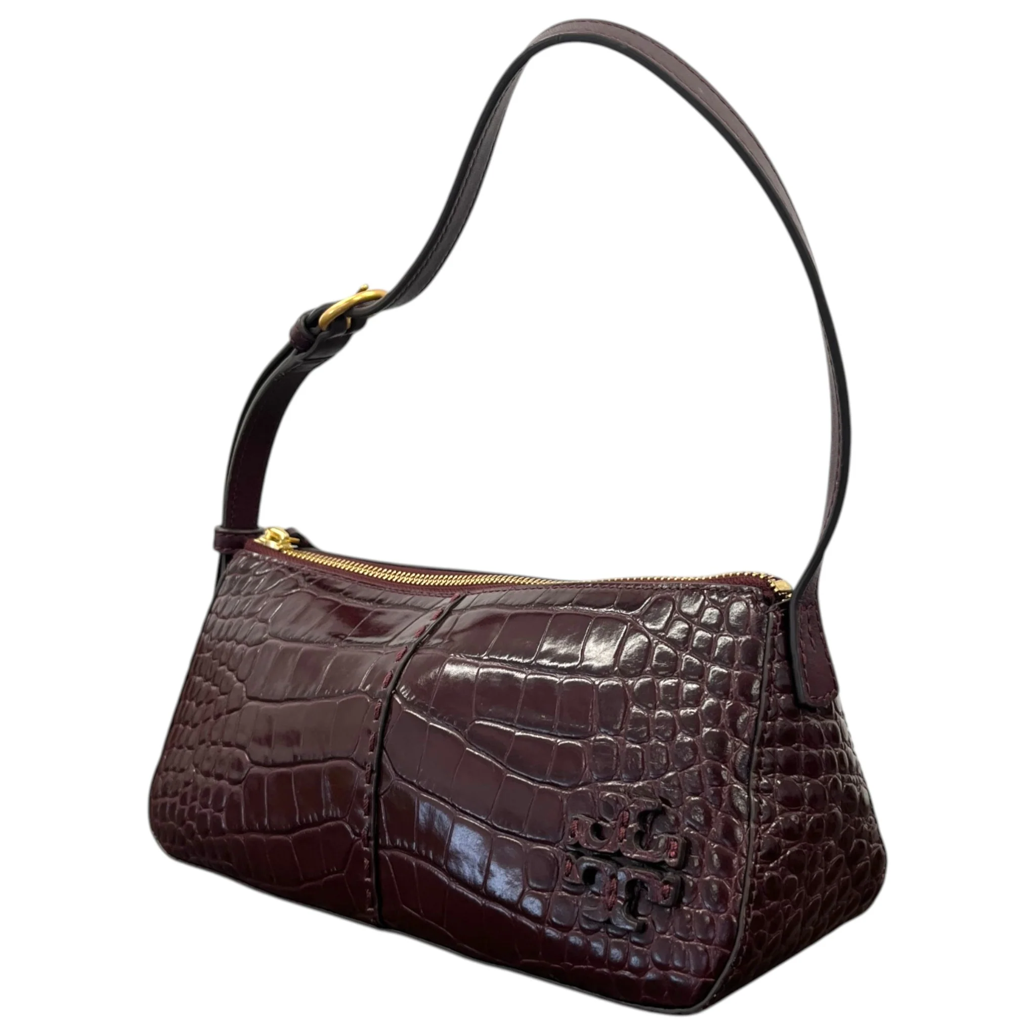 Women's Mcgraw Embossed Wedge Shoulder Bag Burgundy - Image 5