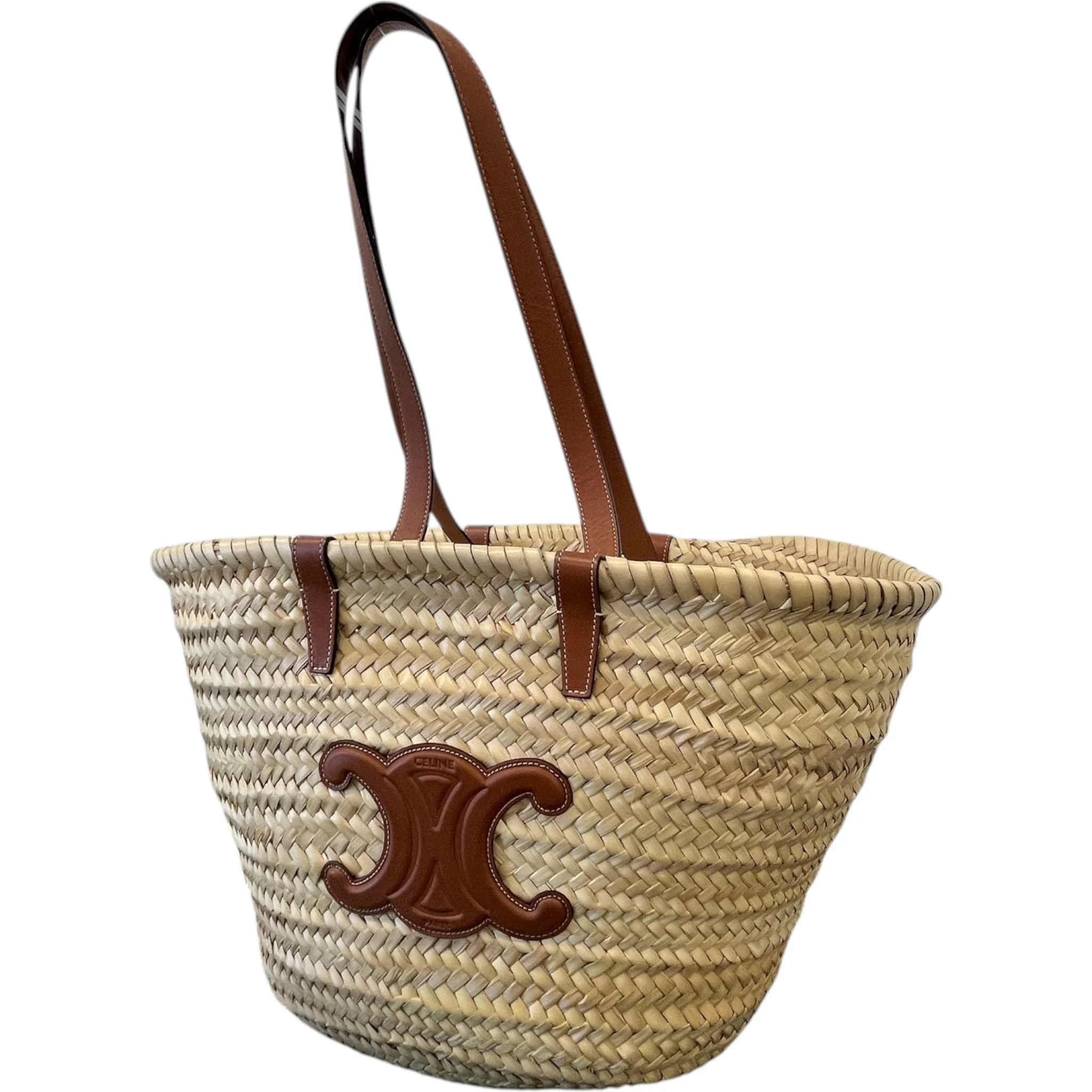 Women's Medium Classic Panier Basket Bag Beige - Image 3