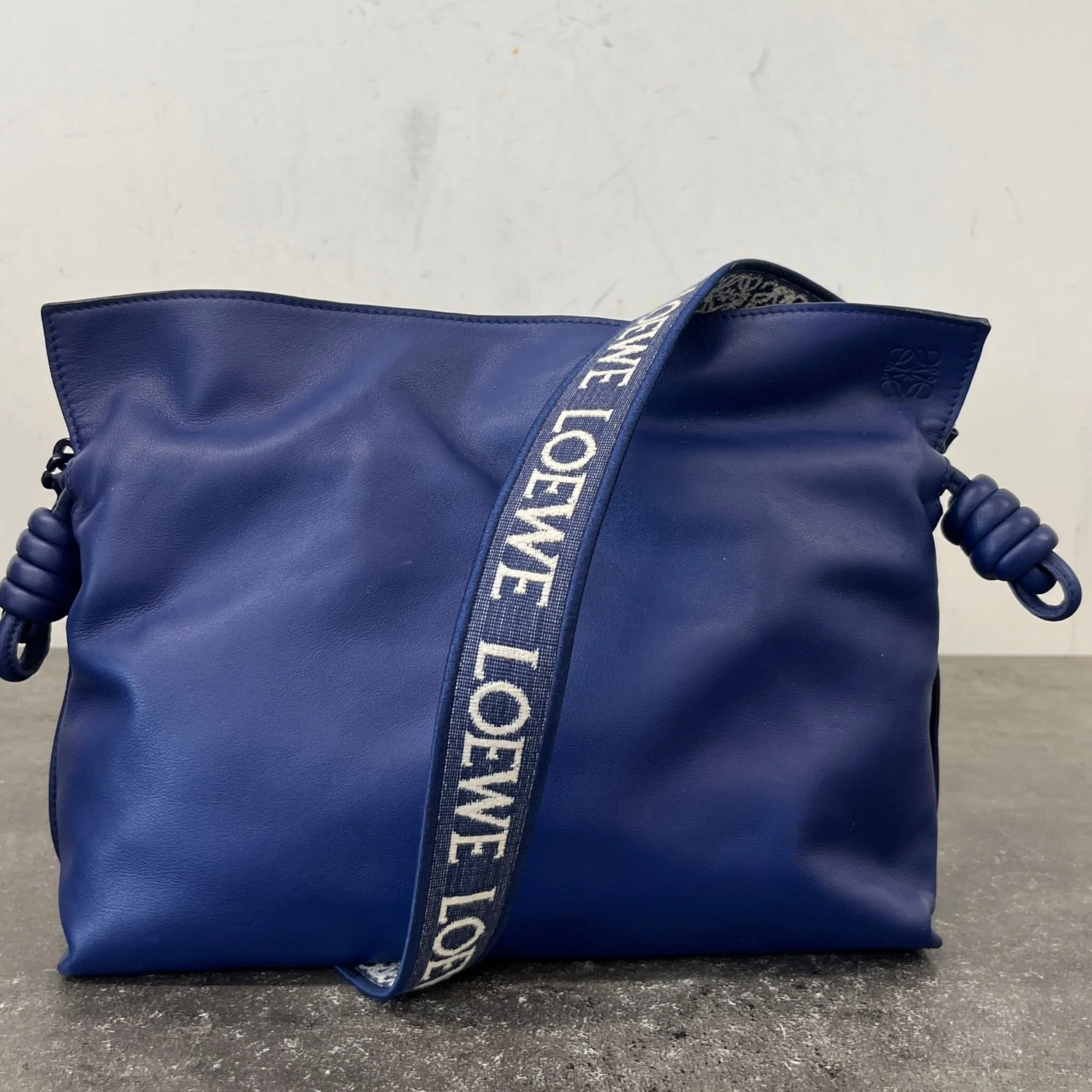 Women's Medium Coil Flamenco Calfskin Bag Blue - Image 15