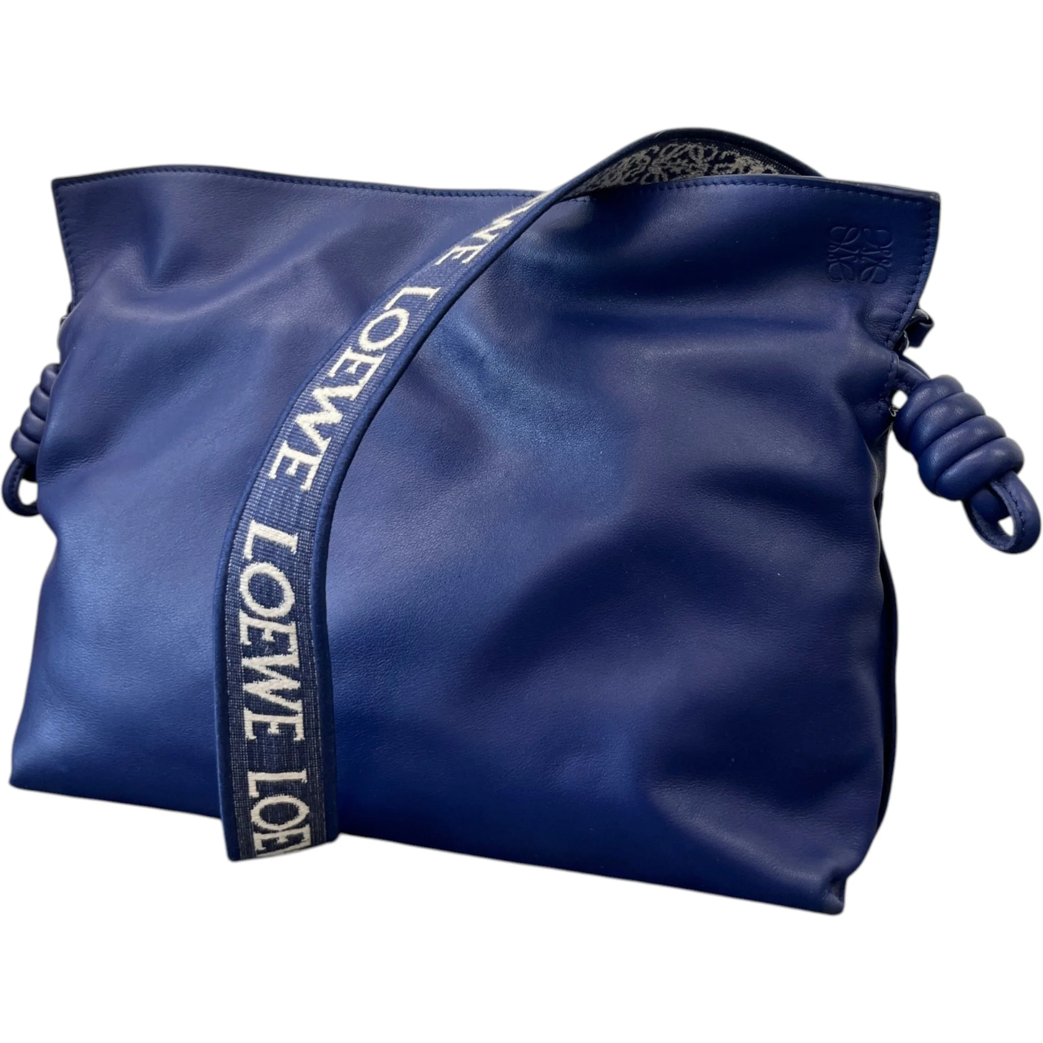 Women's Medium Coil Flamenco Calfskin Bag Blue - Image 4