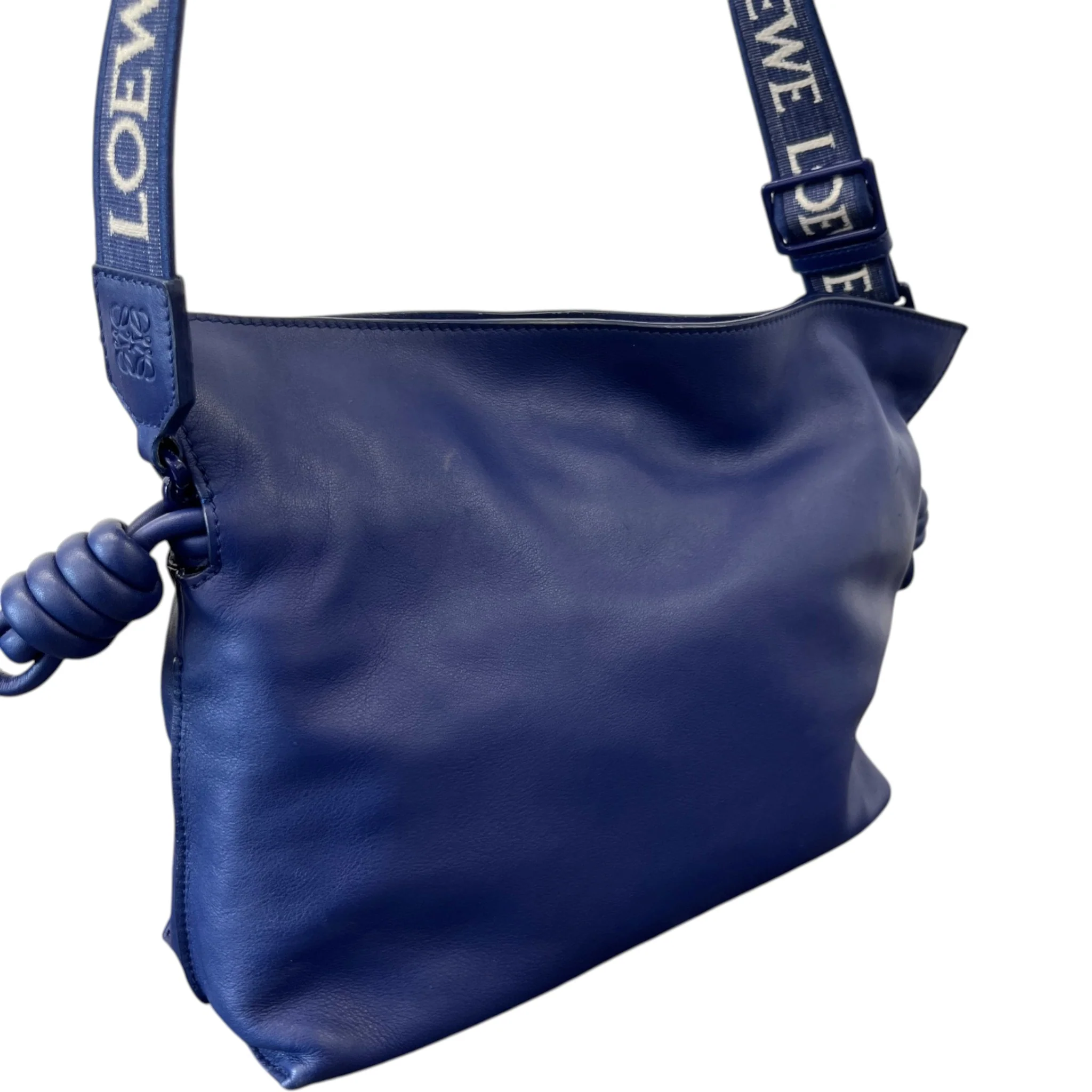 Women's Medium Coil Flamenco Calfskin Bag Blue - Image 8