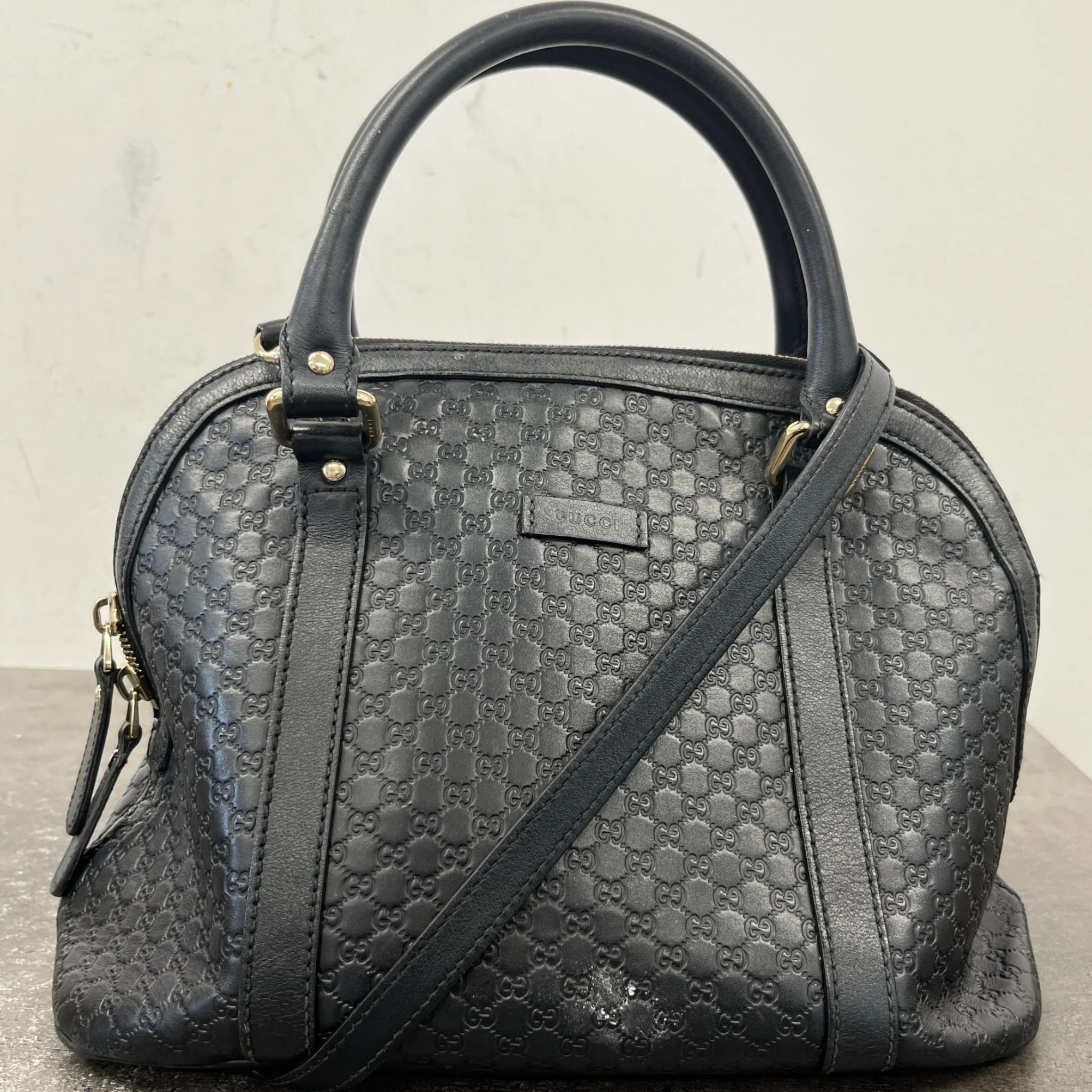 Women's Microguccissima Dome Handbag Black - Image 10