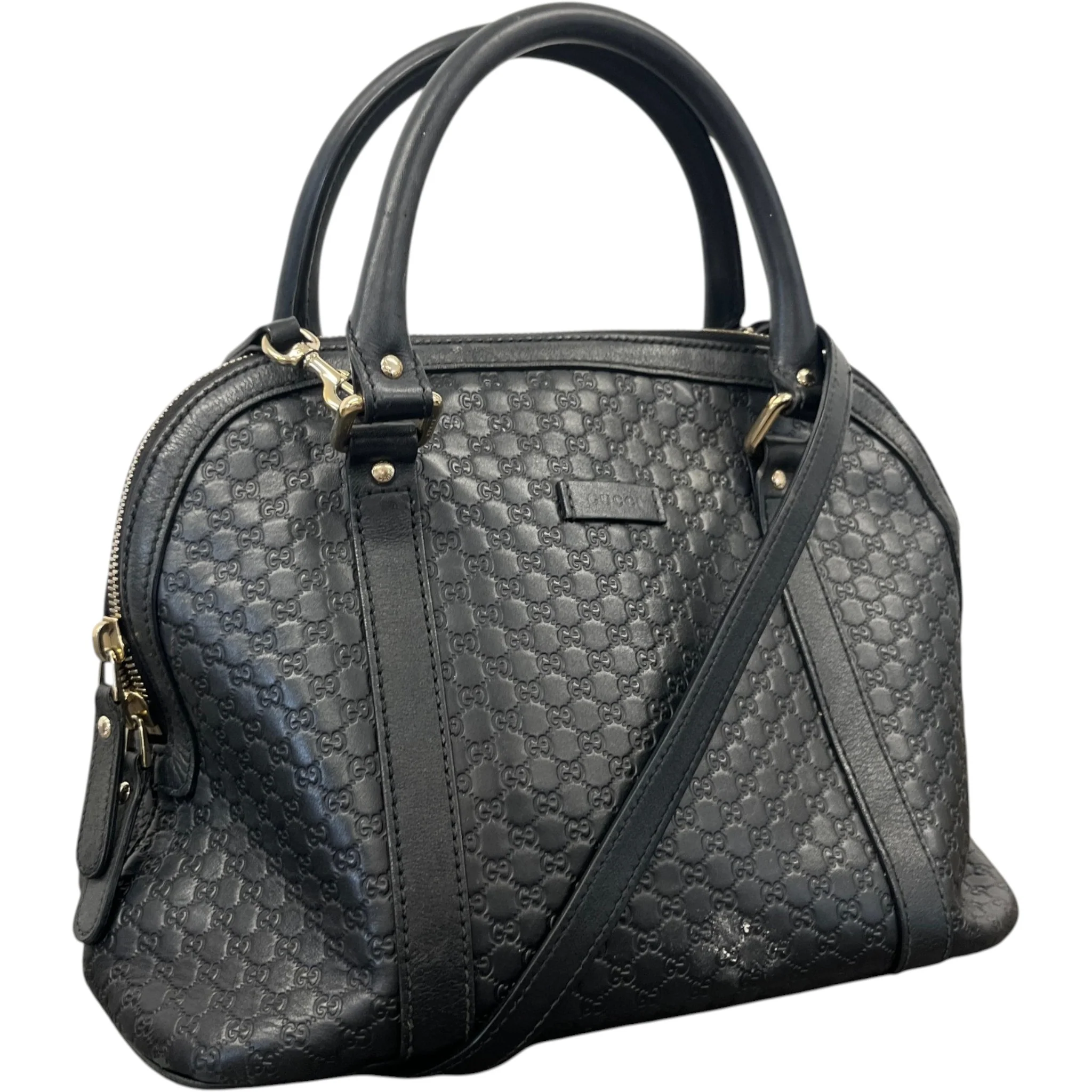 Women's Microguccissima Dome Handbag Black - Image 4