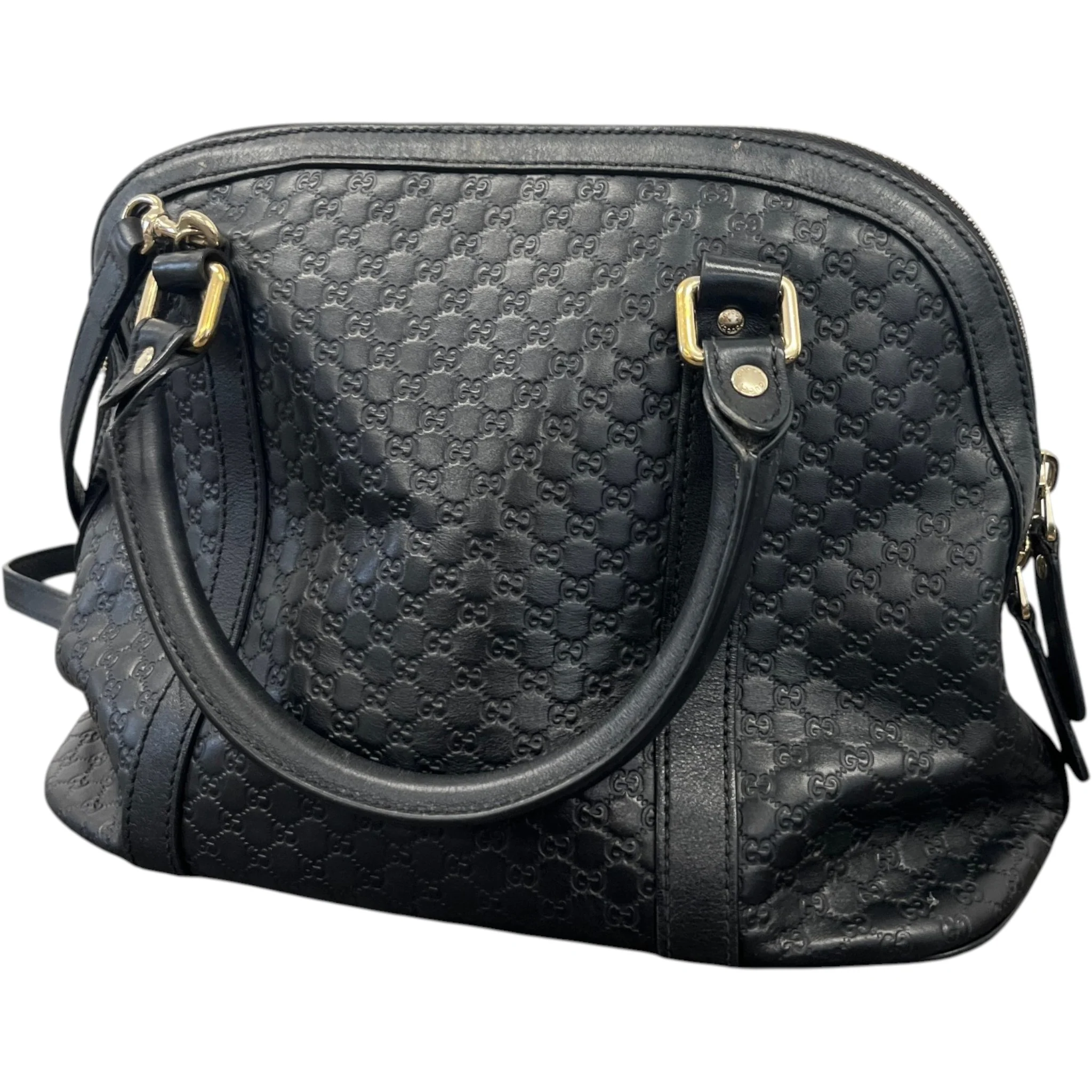 Women's Microguccissima Dome Handbag Black - Image 9