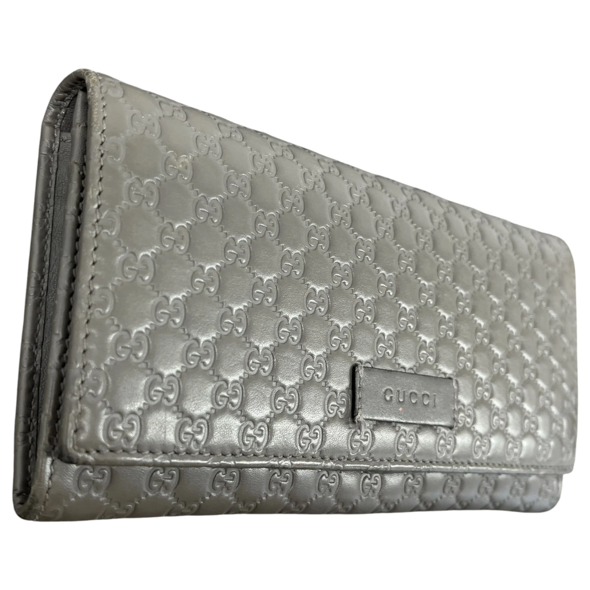 Women's Microguccissima Gg Continental Purse Grey - Image 2