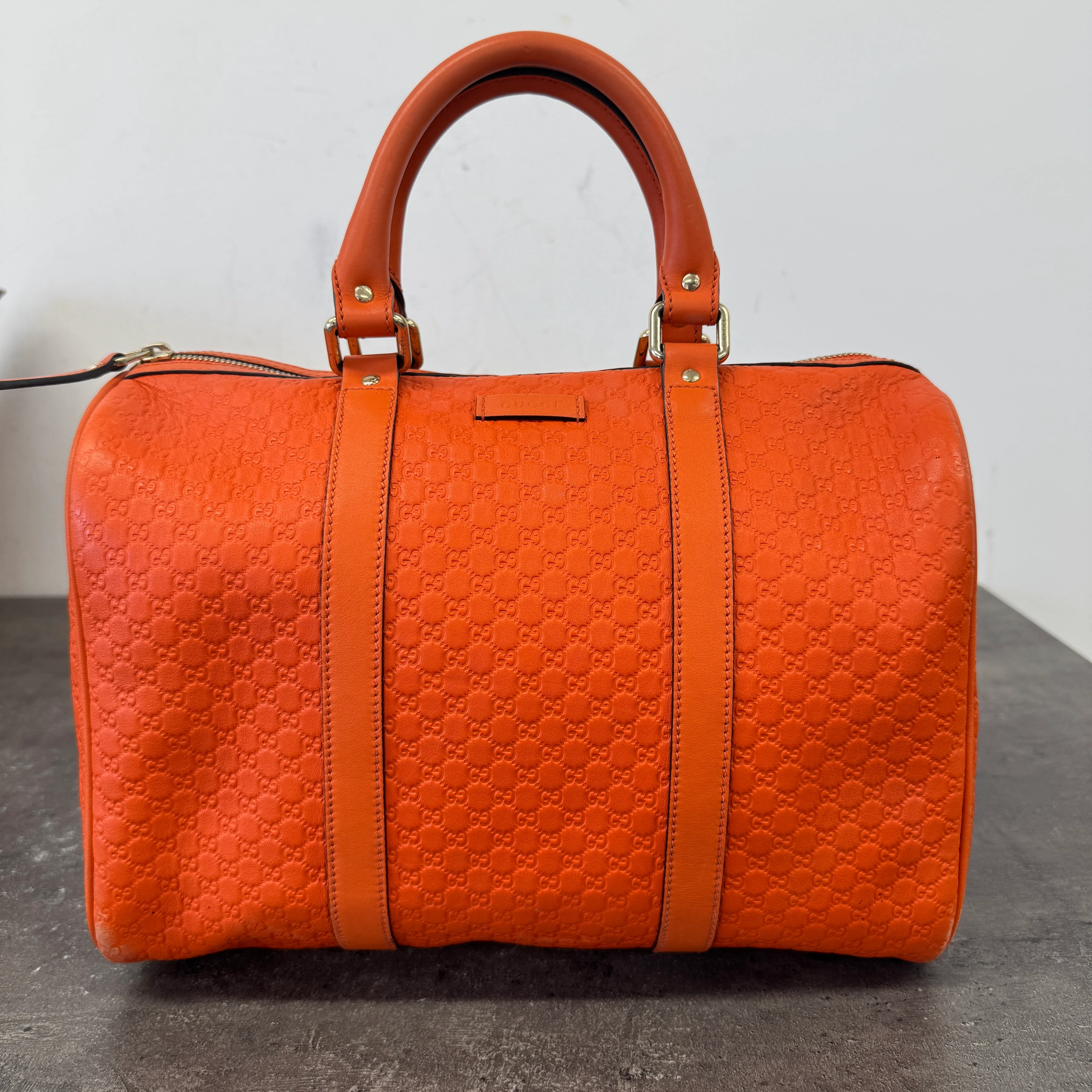 Women's Microguccissima Joy Boston Bag Orange - Image 15