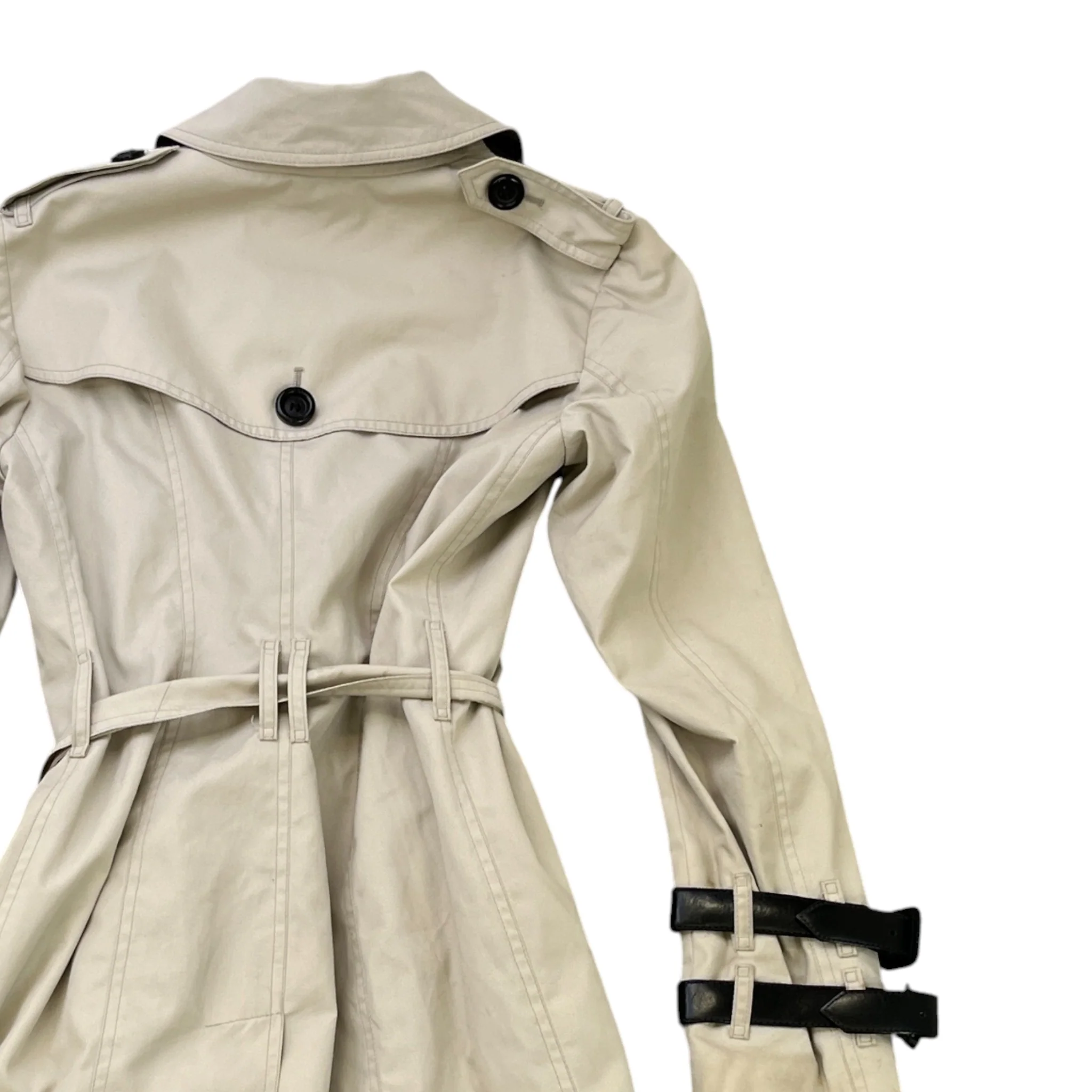 Women's Mid Length Gabardine Trench Jacket Beige Size 00 / UK 6 - Image 4