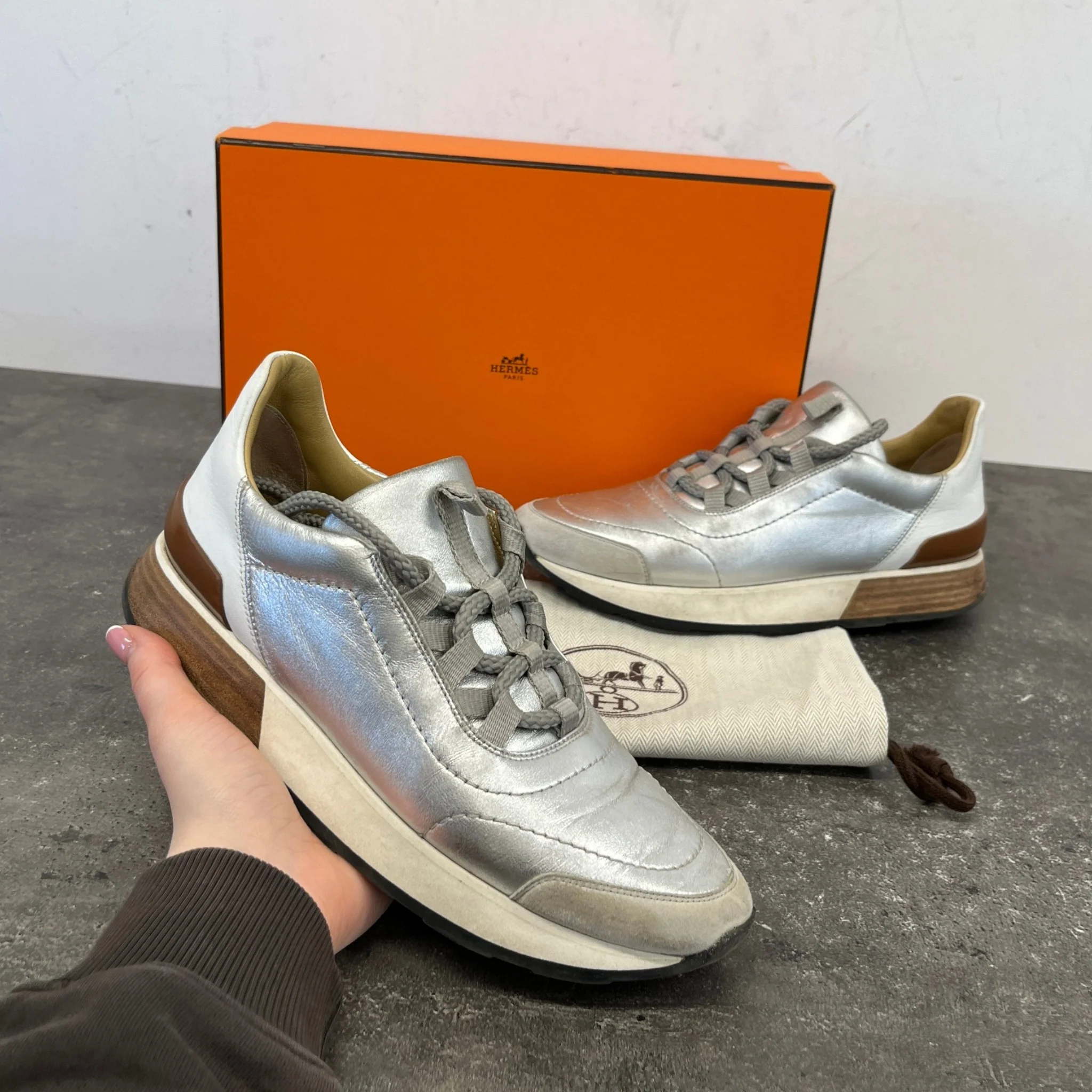 Women's Miles Low Trainers Silver Size EU 36 / UK 3 - Image 13