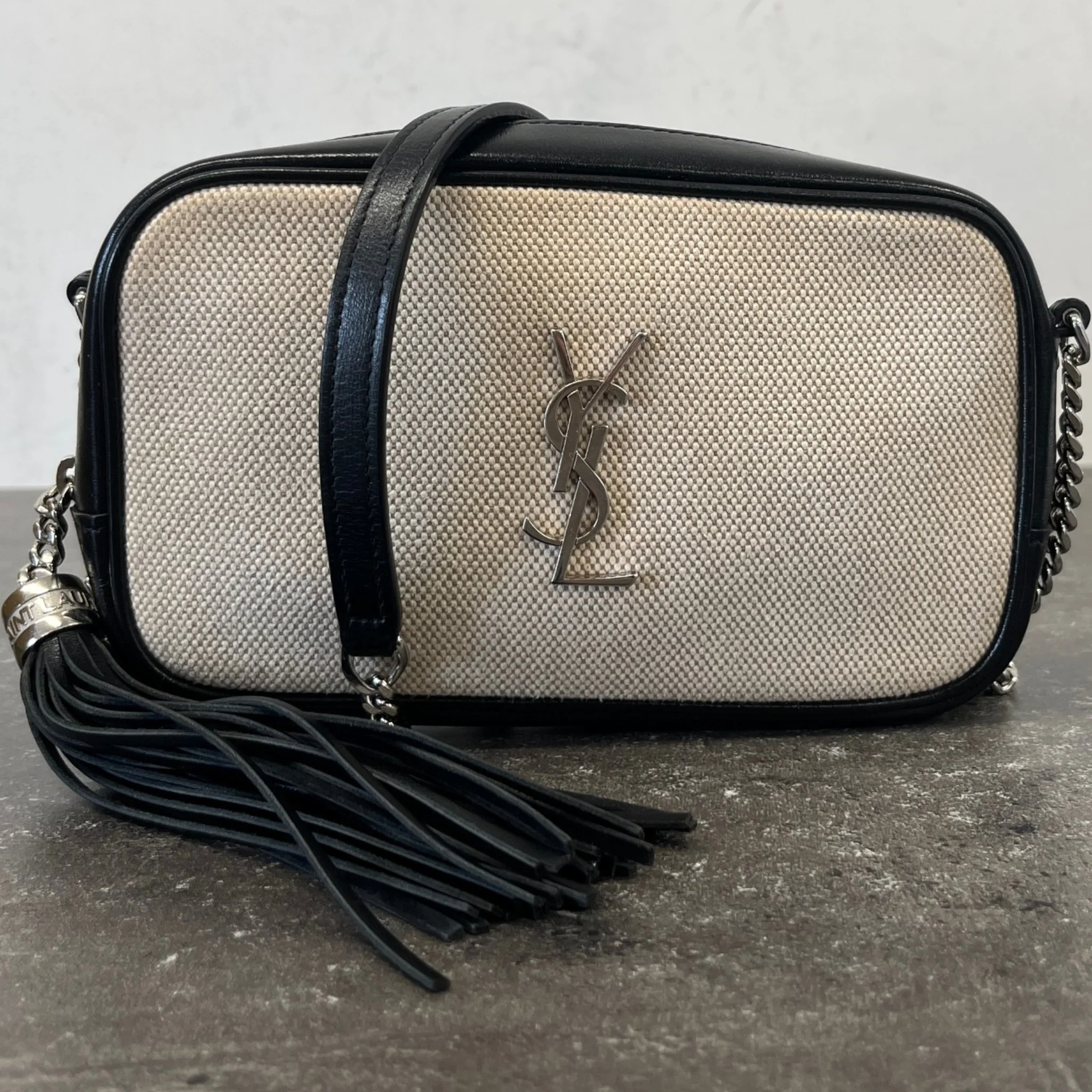 Women's Mini Lou Linen Camera Bag Black - Image 13