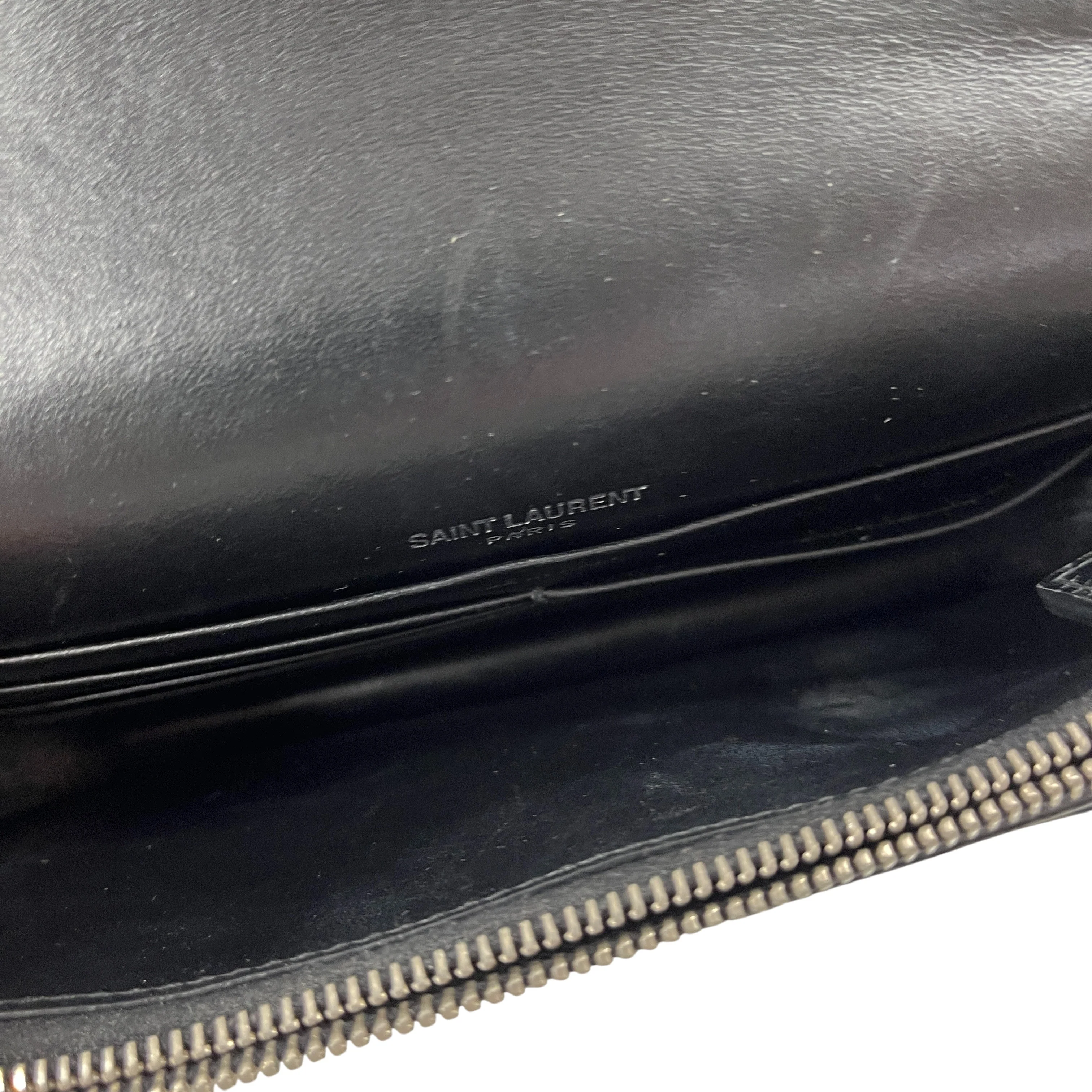 Women's Mini Sunset Croc Embossed Top Handle Bag Black - Image 7