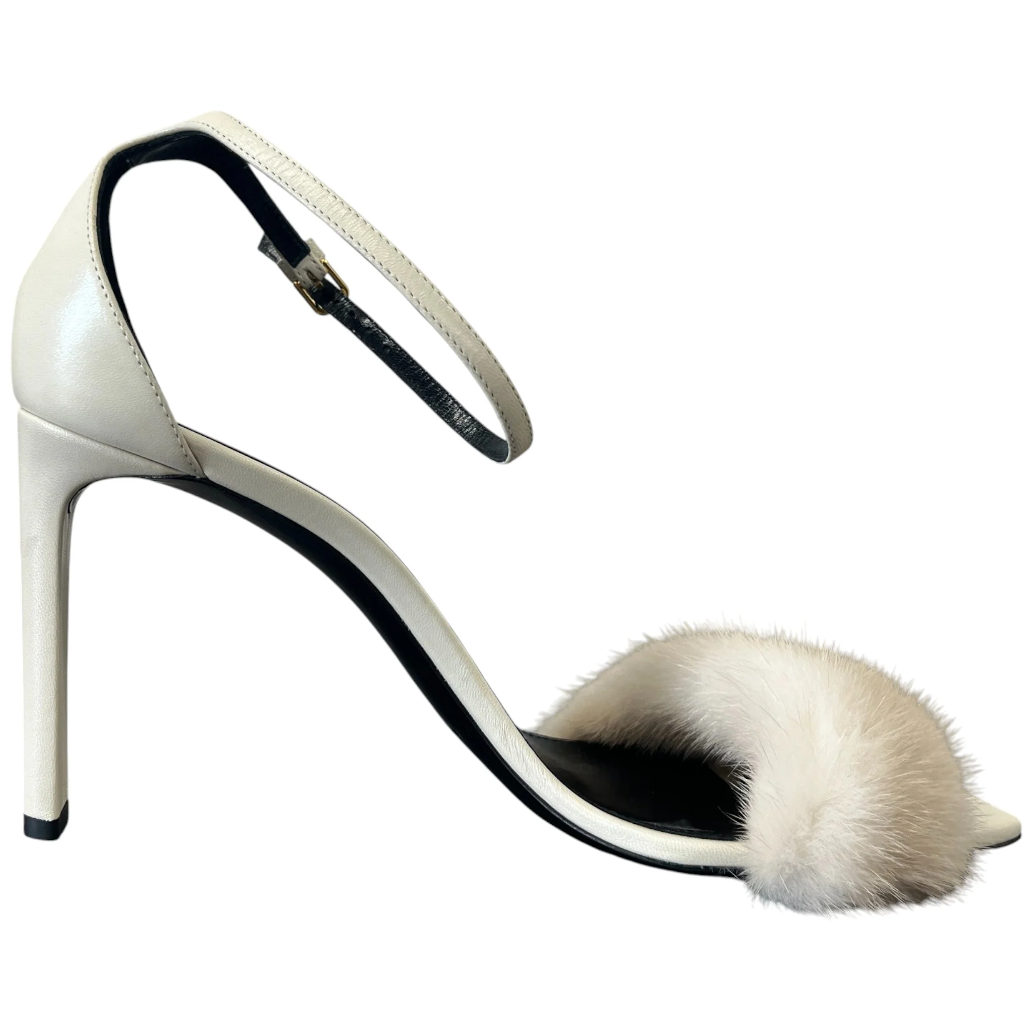 Women's Mink Fur Roy Heels Beige Size EU 39 / UK 6 - Image 4