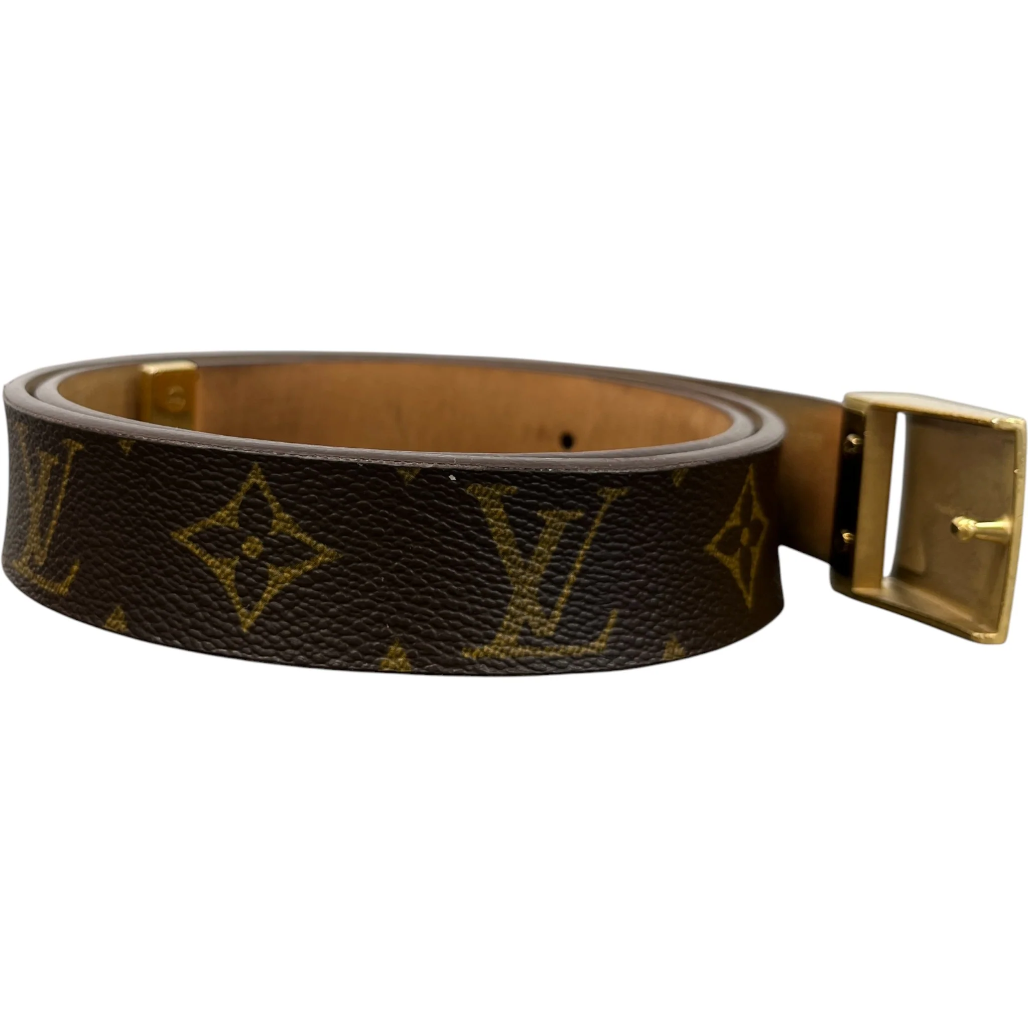 Women's Monogram Ceinture Carree Belt Brown Size Waist 34" - Image 4