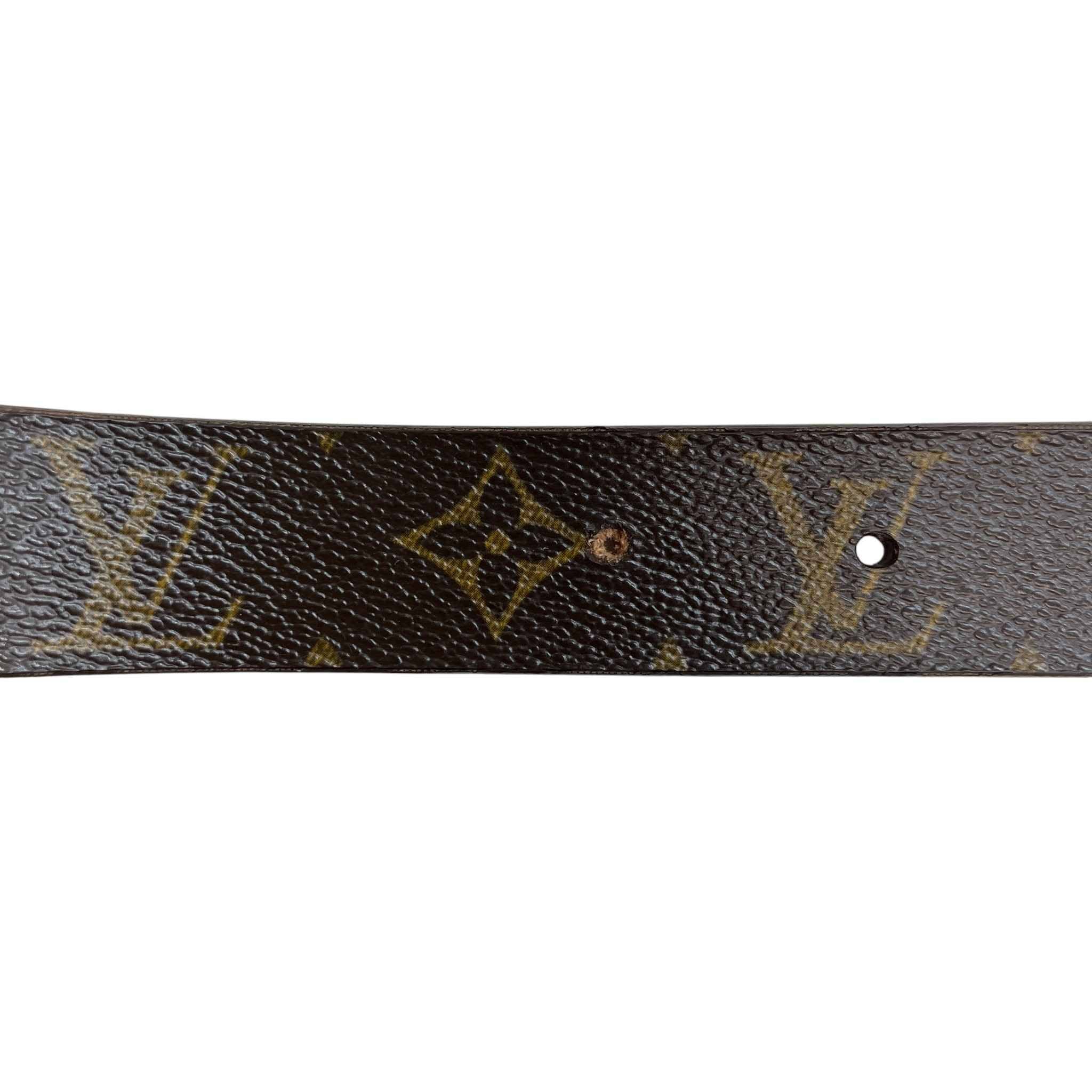 Women's Monogram Ceinture Carree Belt Brown Size Waist 34" - Image 8