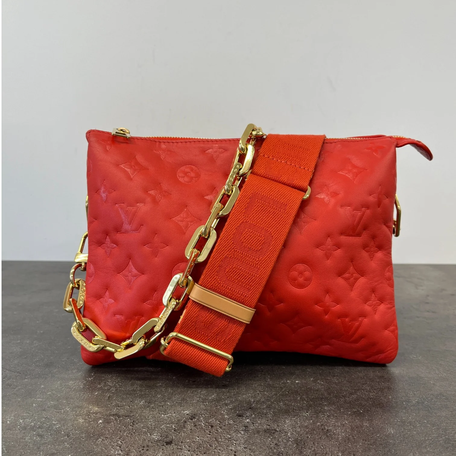 Women's Monogram Coussin Pm Bag Red - Image 10