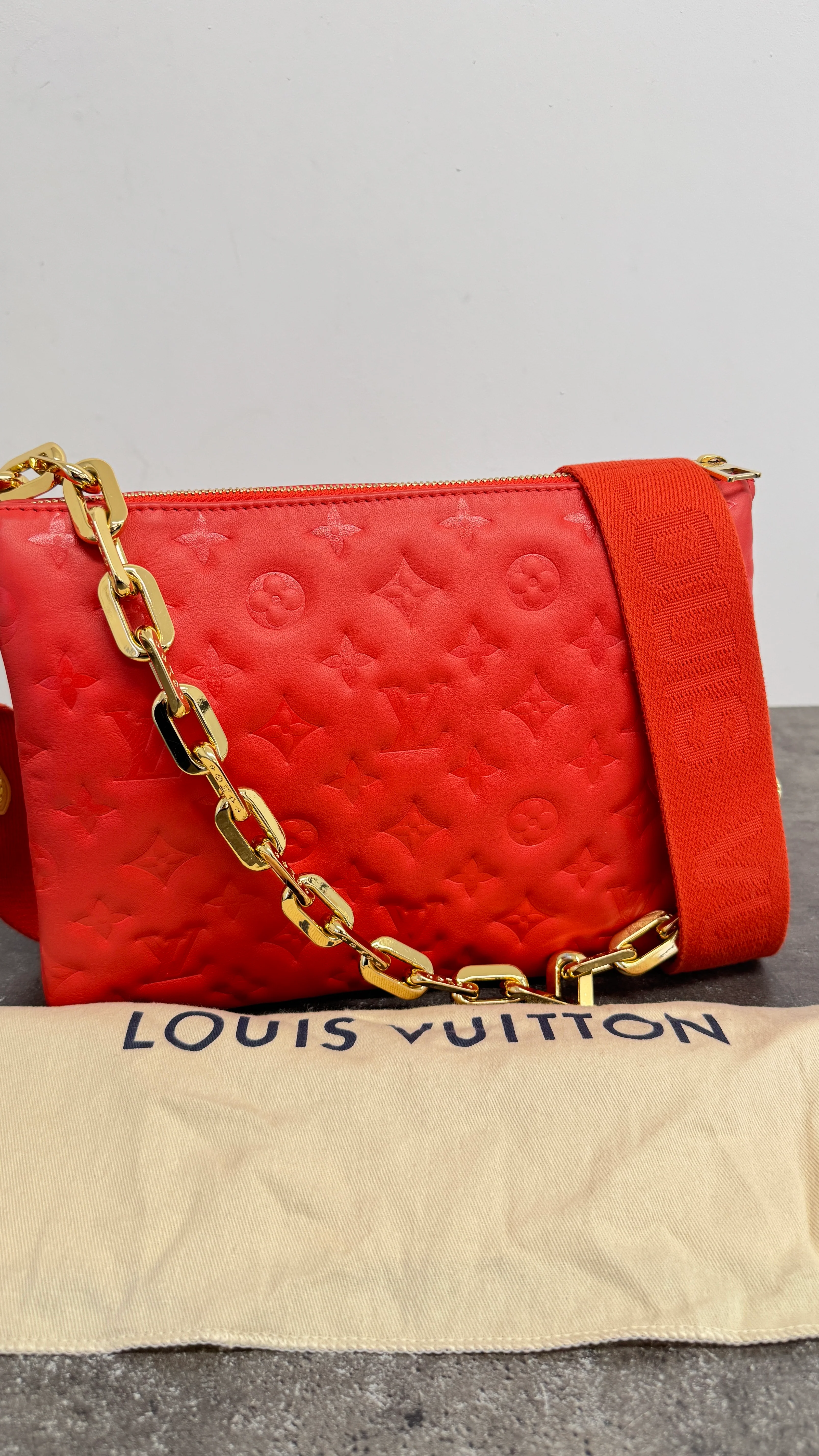 Women's Monogram Coussin Pm Bag Red - Image 11
