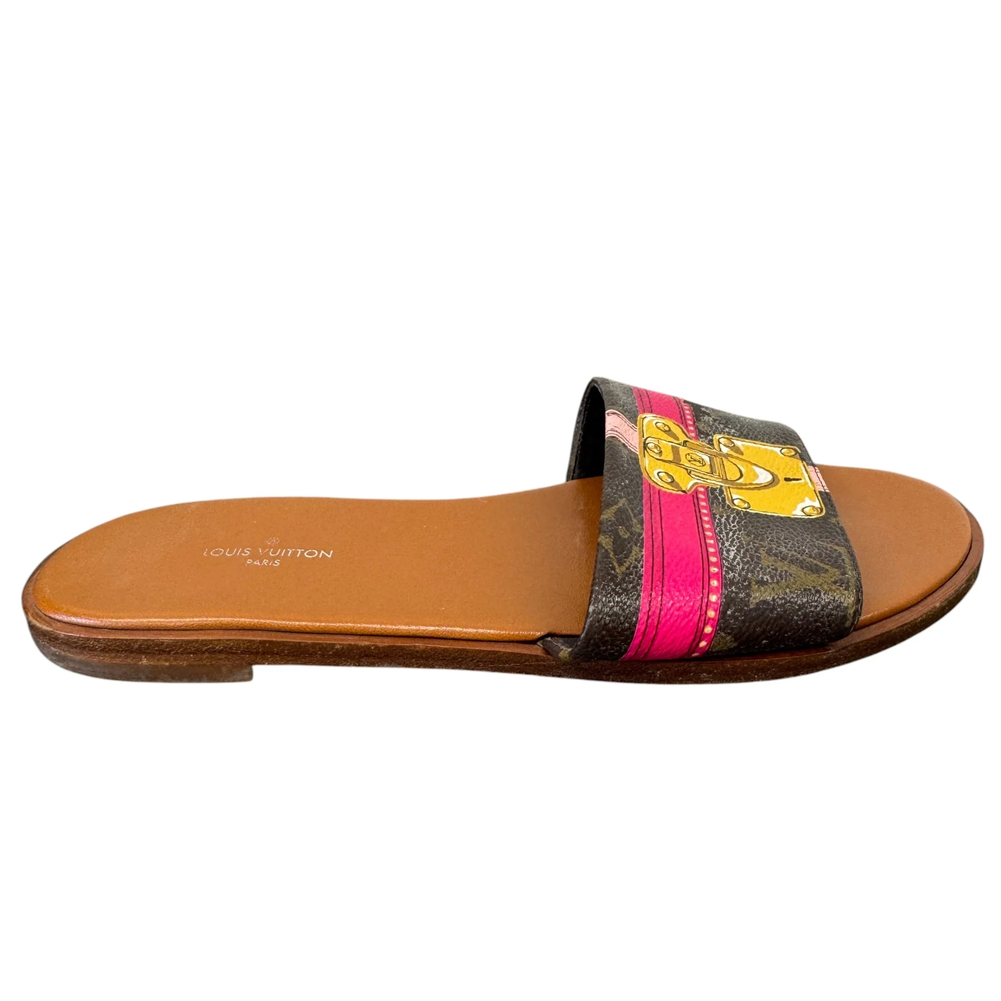 Women's Monogram Lock It Slides Brown Size EU 36.5 / UK 3.5