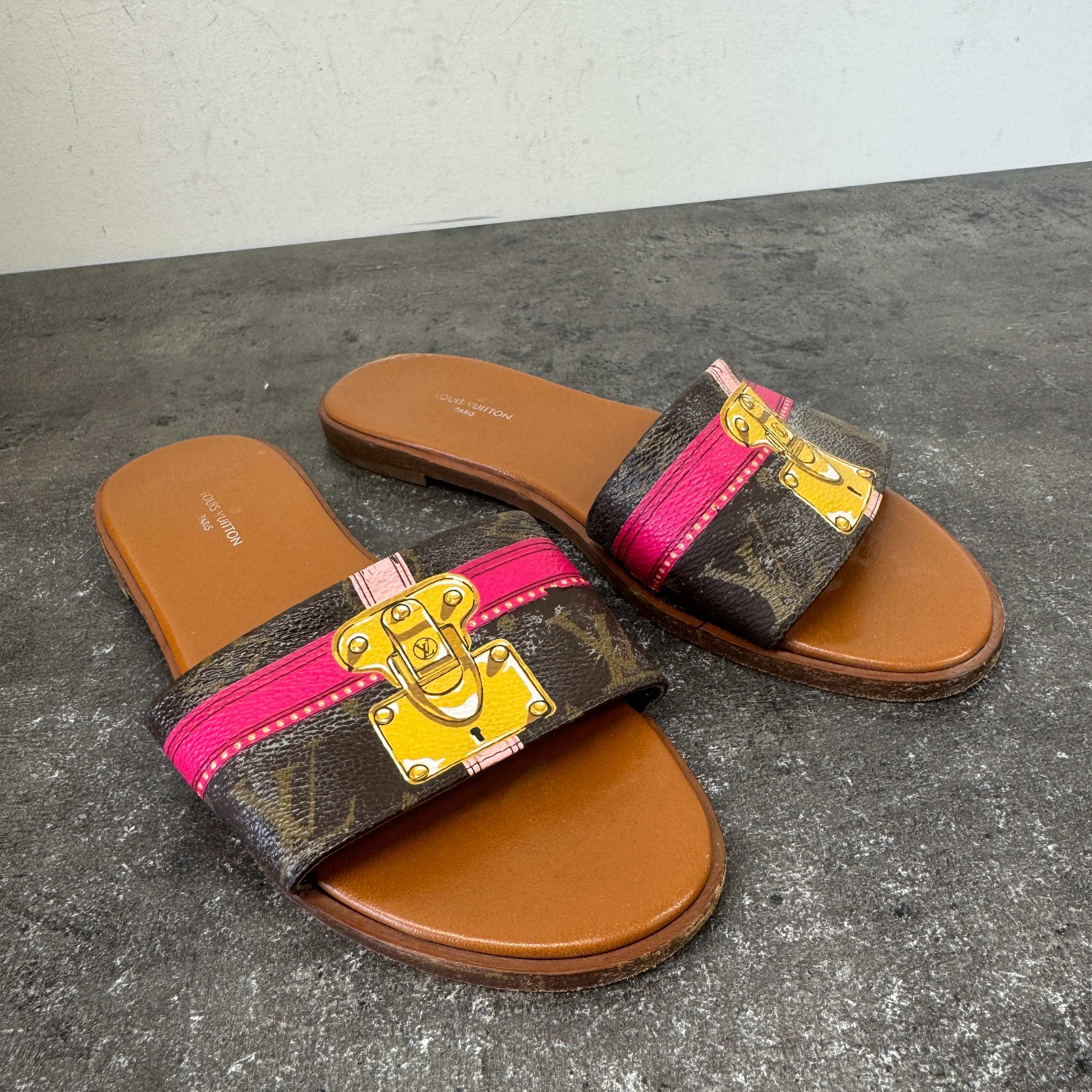 Women's Monogram Lock It Slides Brown Size EU 36.5 / UK 3.5 - Image 11