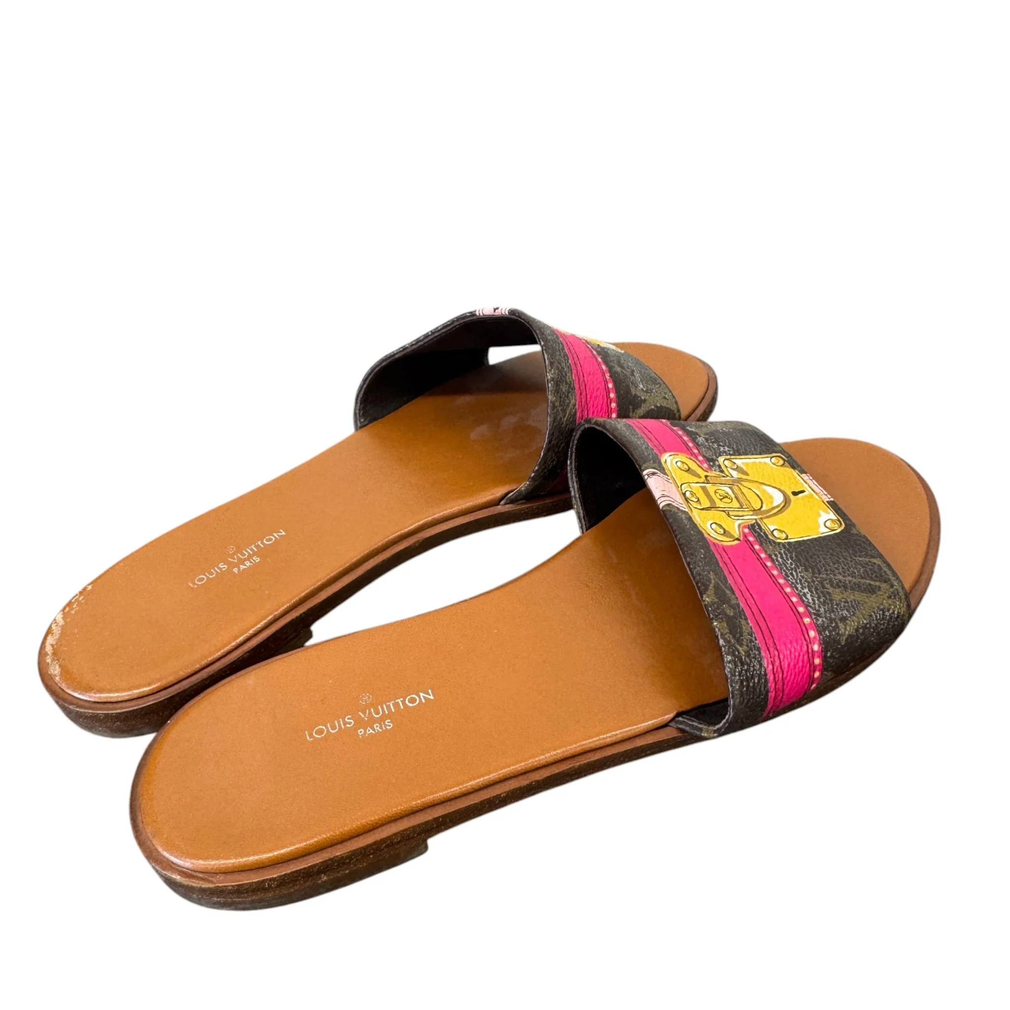 Women's Monogram Lock It Slides Brown Size EU 36.5 / UK 3.5 - Image 8