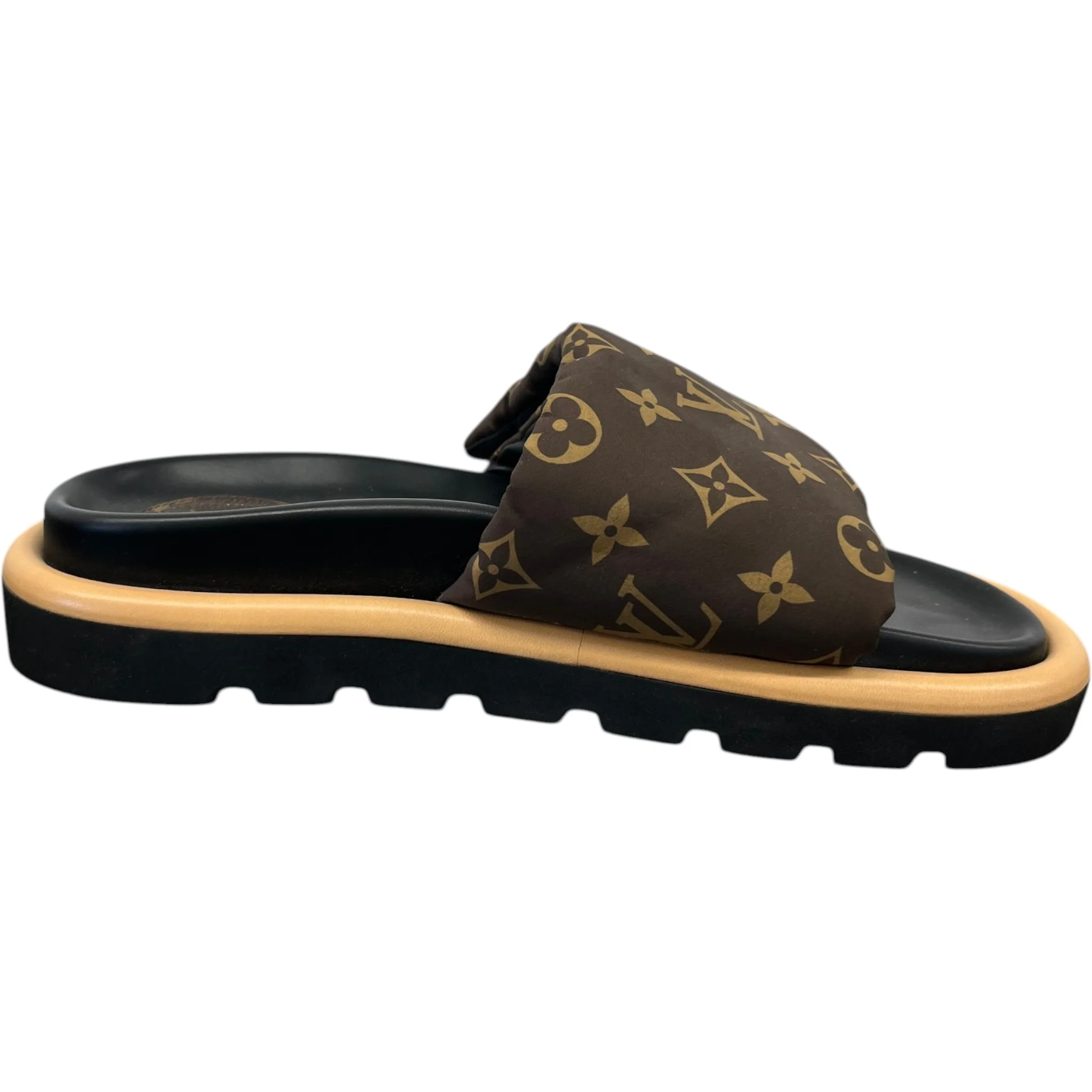Women's Monogram Pool Pillow Flat Comfort Slides Brown Size EU 39 / UK 6 - Image 4