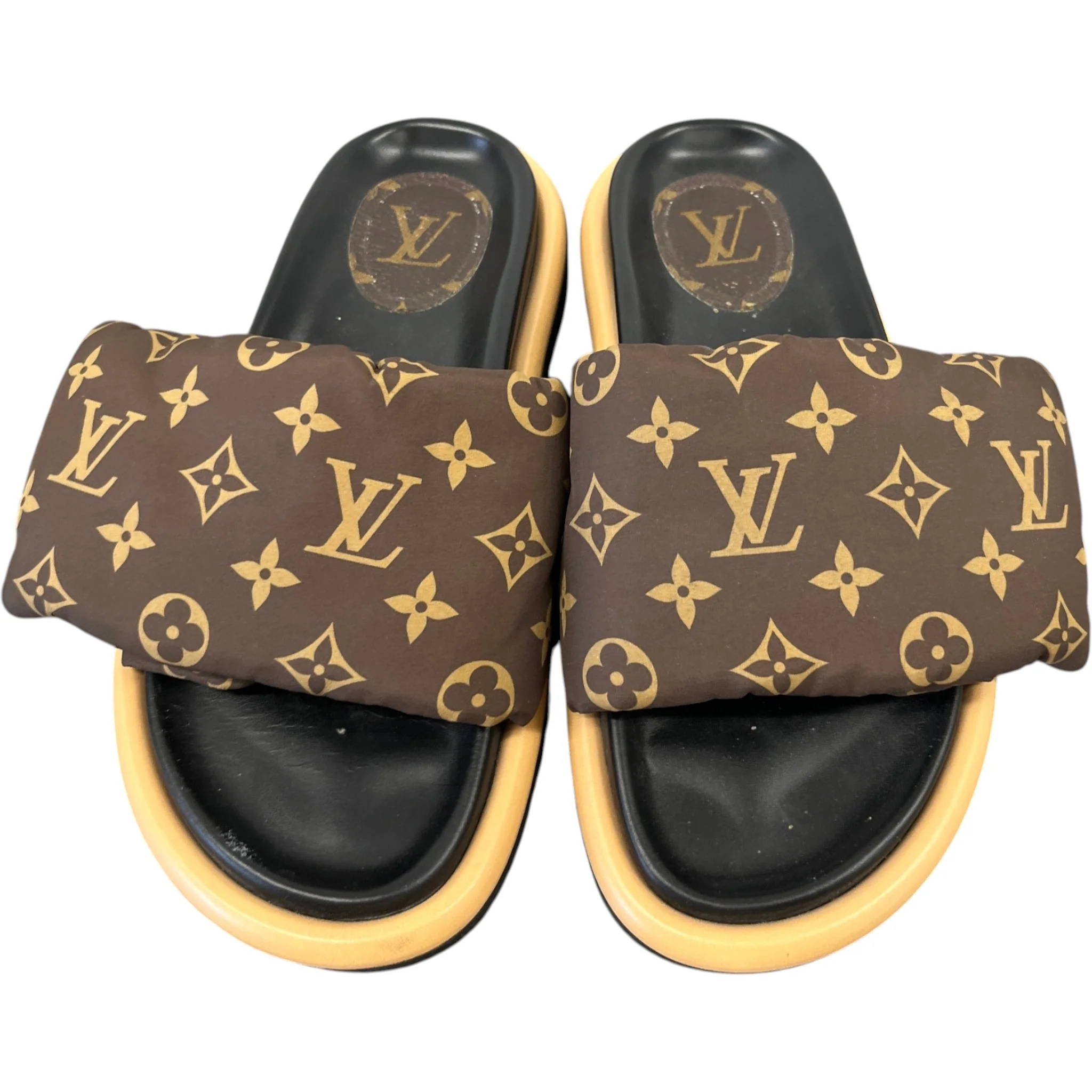 Women's Monogram Pool Pillow Flat Comfort Slides Brown Size EU 39 / UK 6 - Image 6