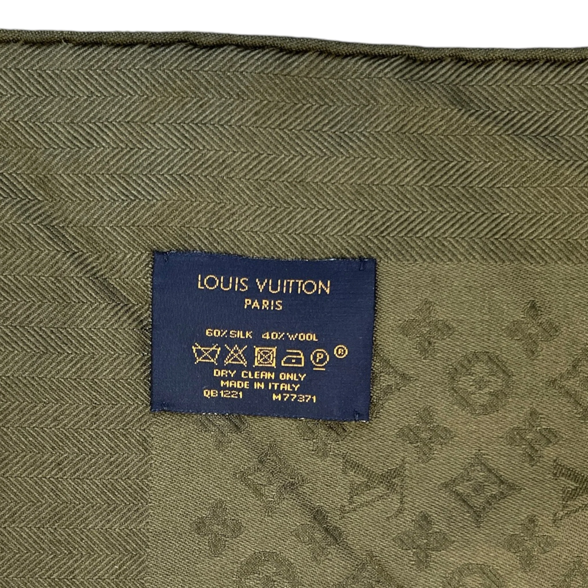 Women's Monogram Silk Scarf Khaki - Image 6