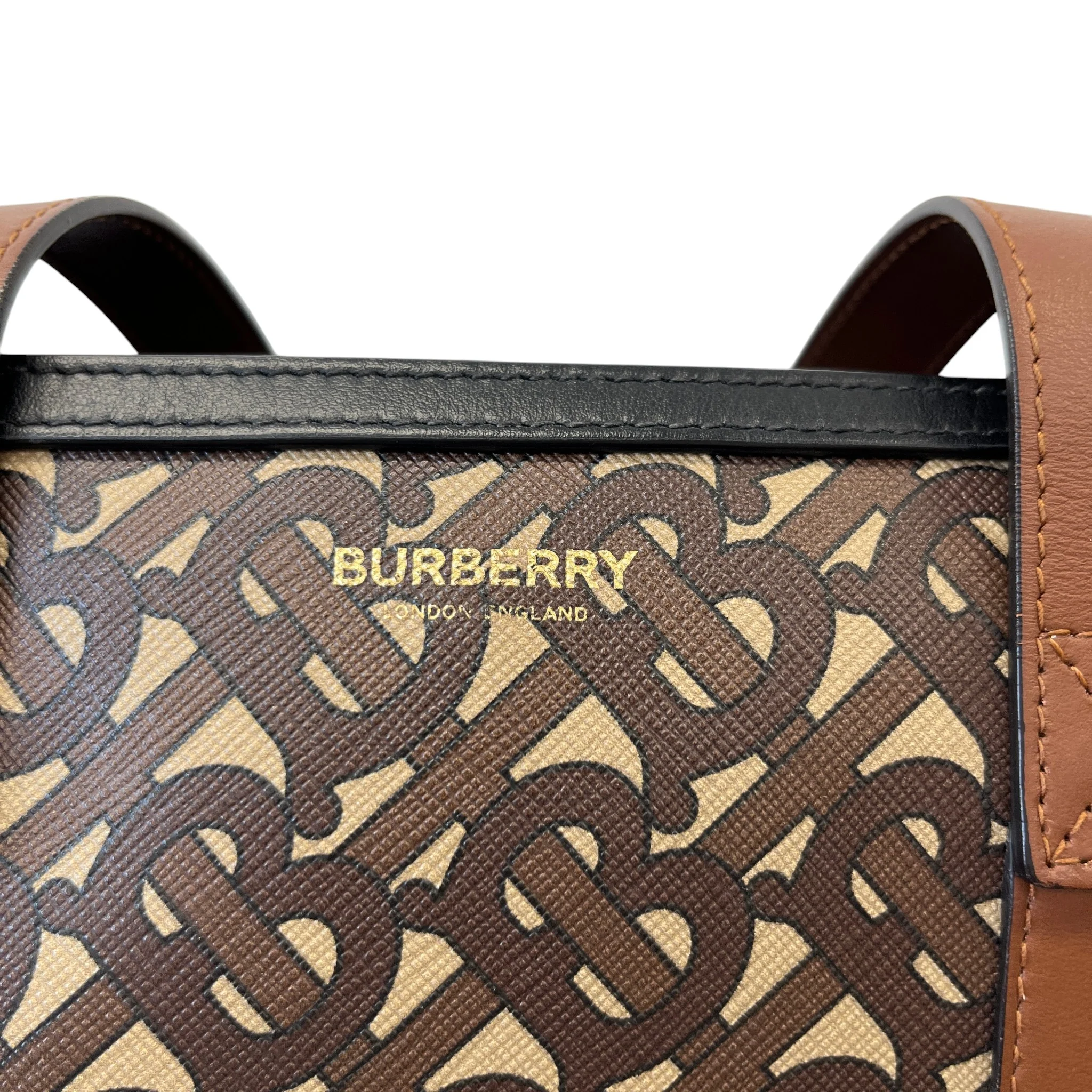 Women's Monogram Stripe E-Canvas Tote Bag Black - Image 3