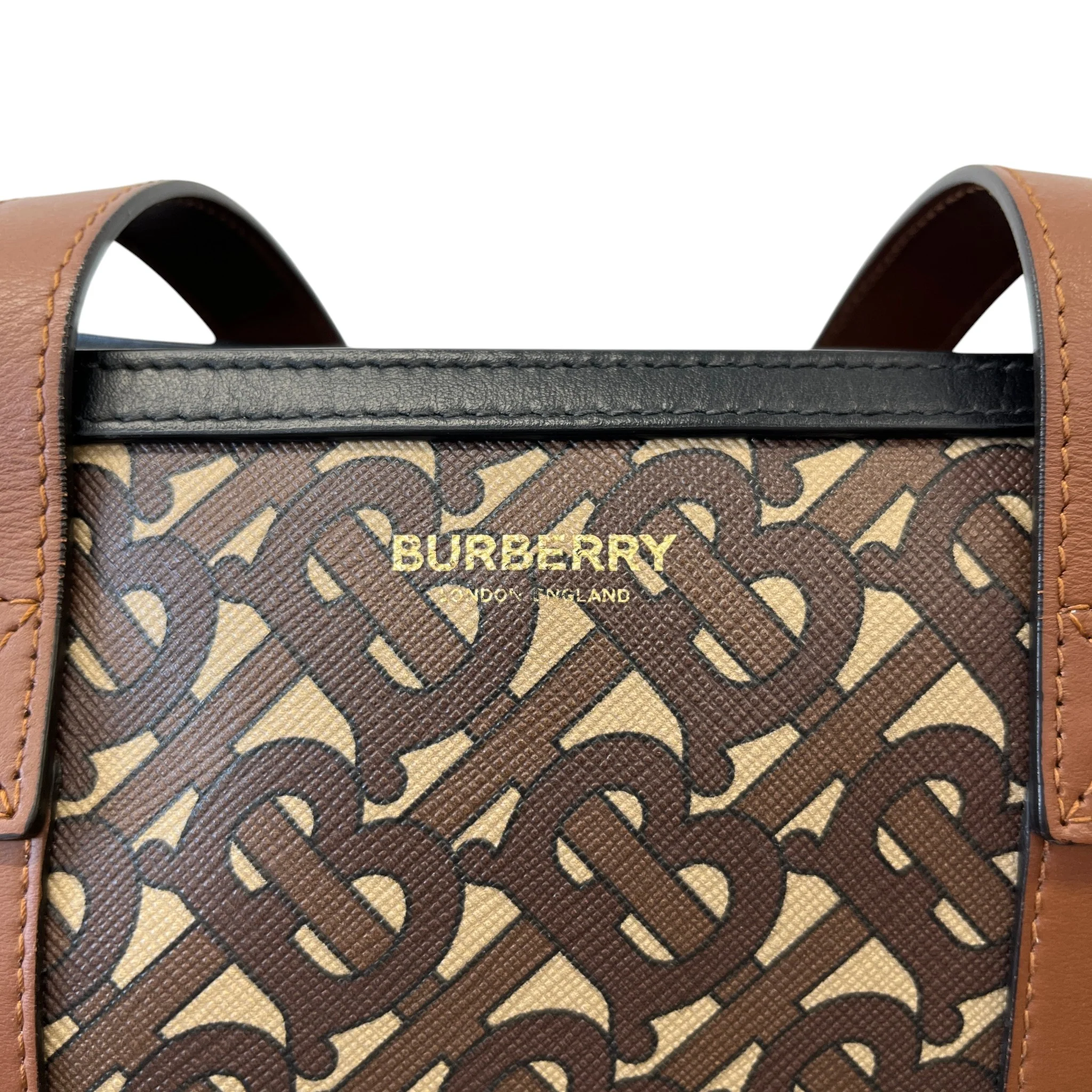 Women's Monogram Stripe E-Canvas Tote Bag Black - Image 4