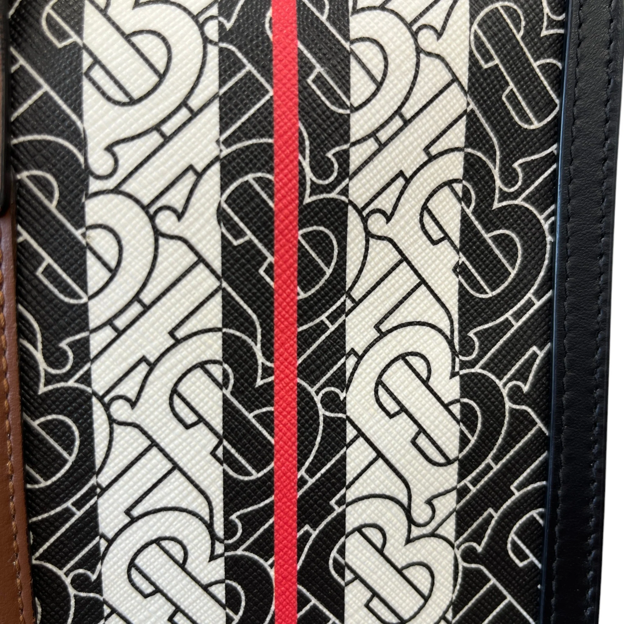 Women's Monogram Stripe E-Canvas Tote Bag Black - Image 5