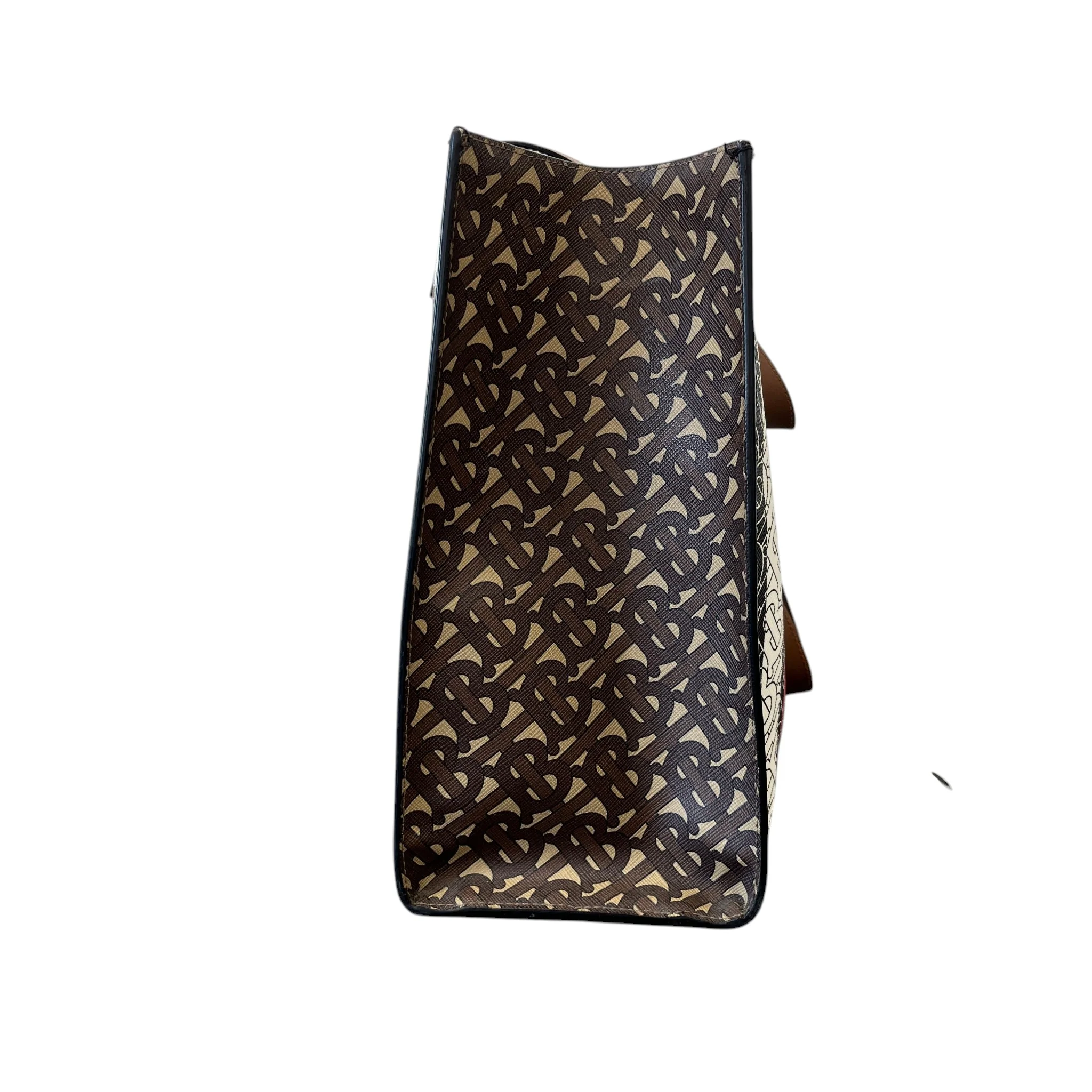 Women's Monogram Stripe E-Canvas Tote Bag Black - Image 8