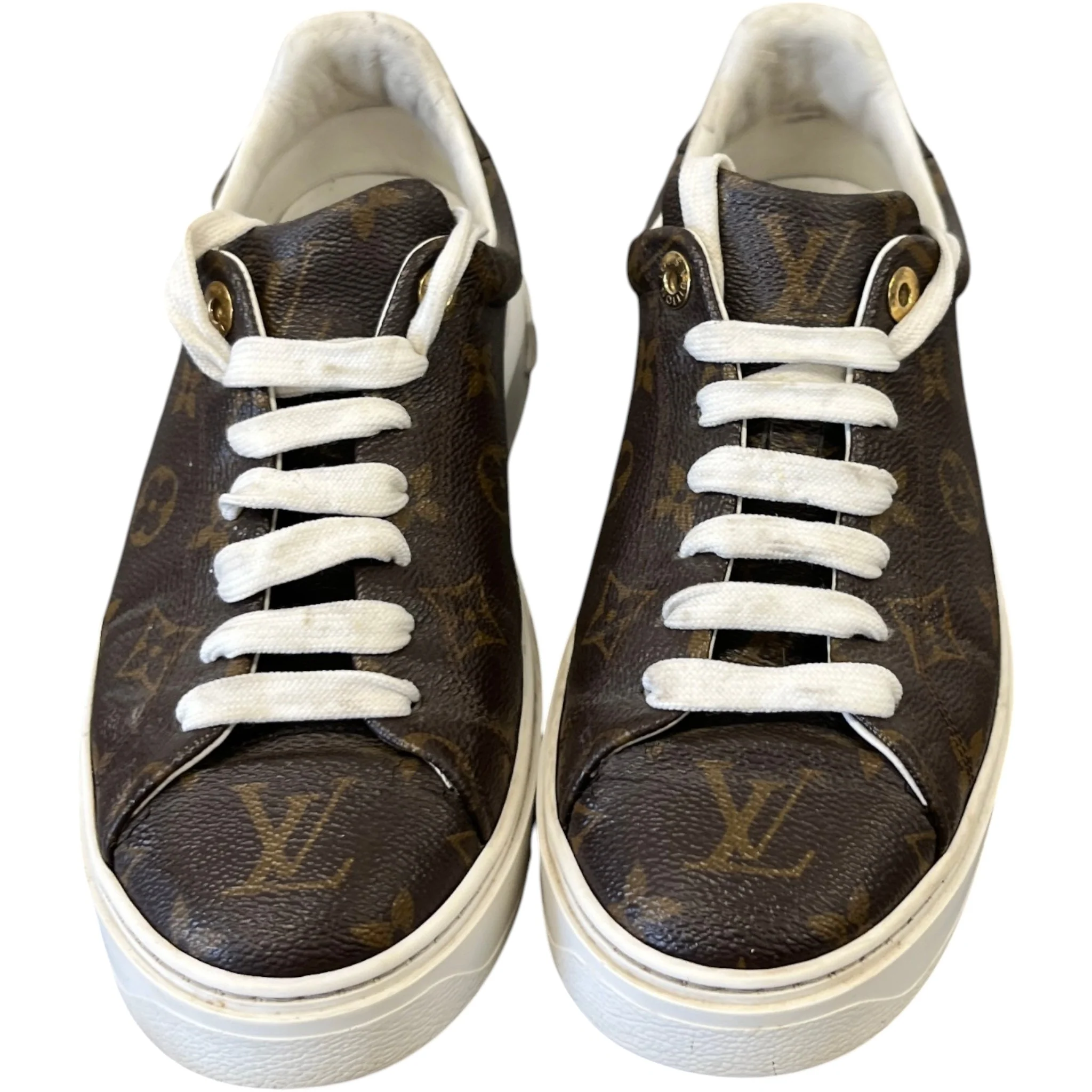Women's Monogram Time Out Low Trainers Brown Size EU 38 / UK 5 - Image 6