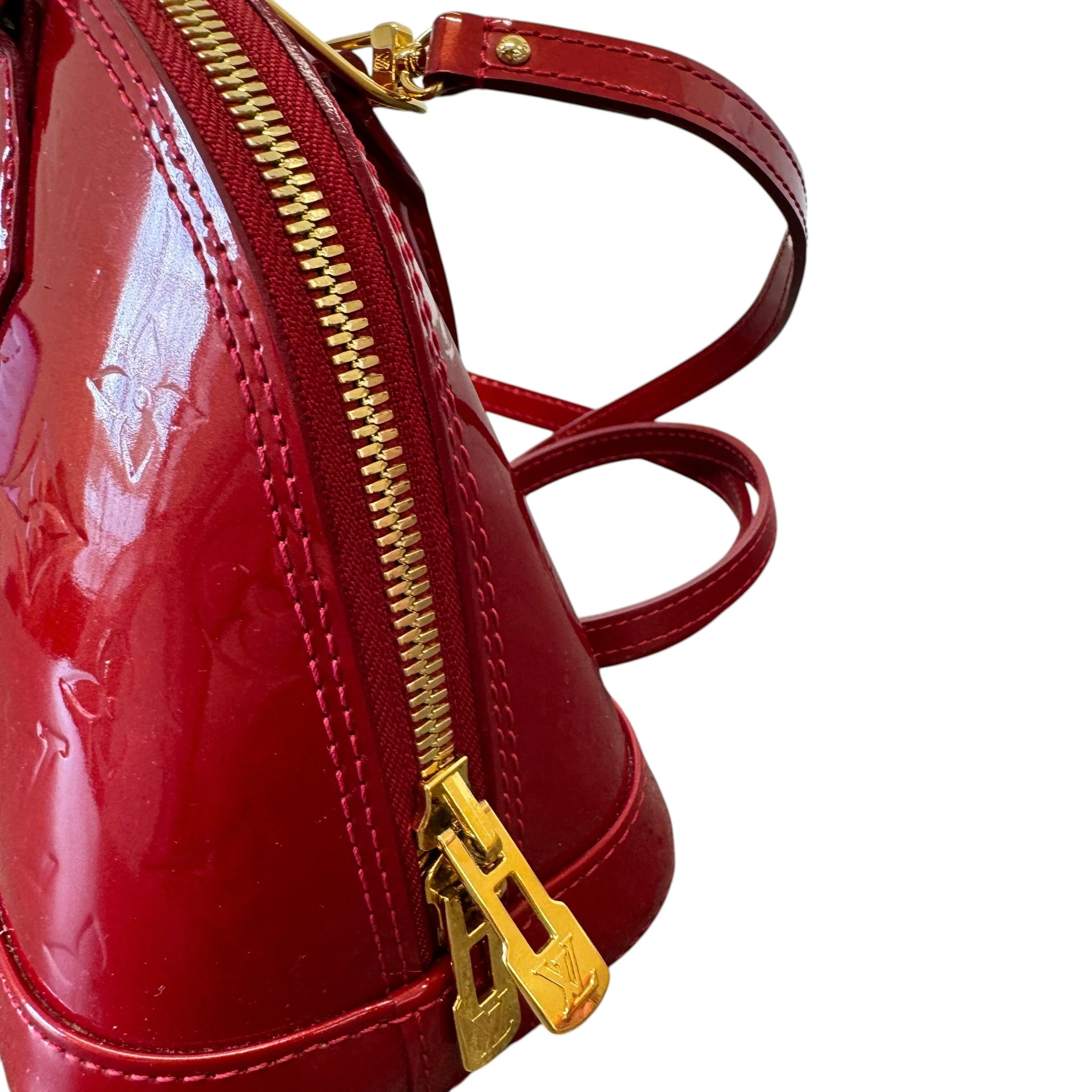 Women's Monogram Vernis Alma Bb Handbag Red - Image 11