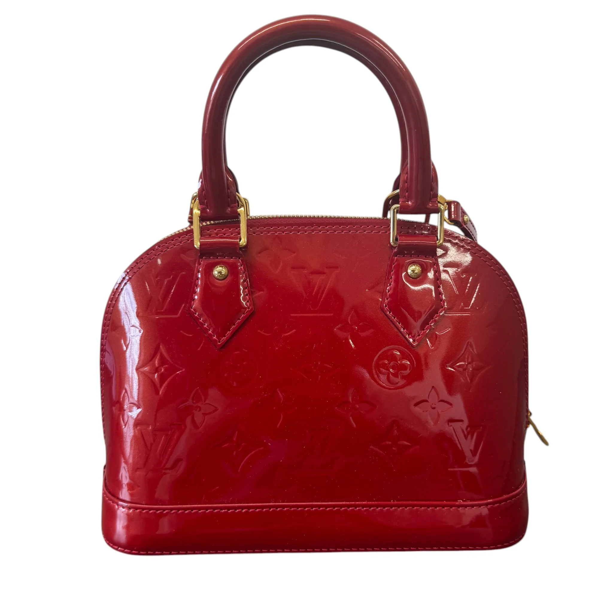 Women's Monogram Vernis Alma Bb Handbag Red - Image 3