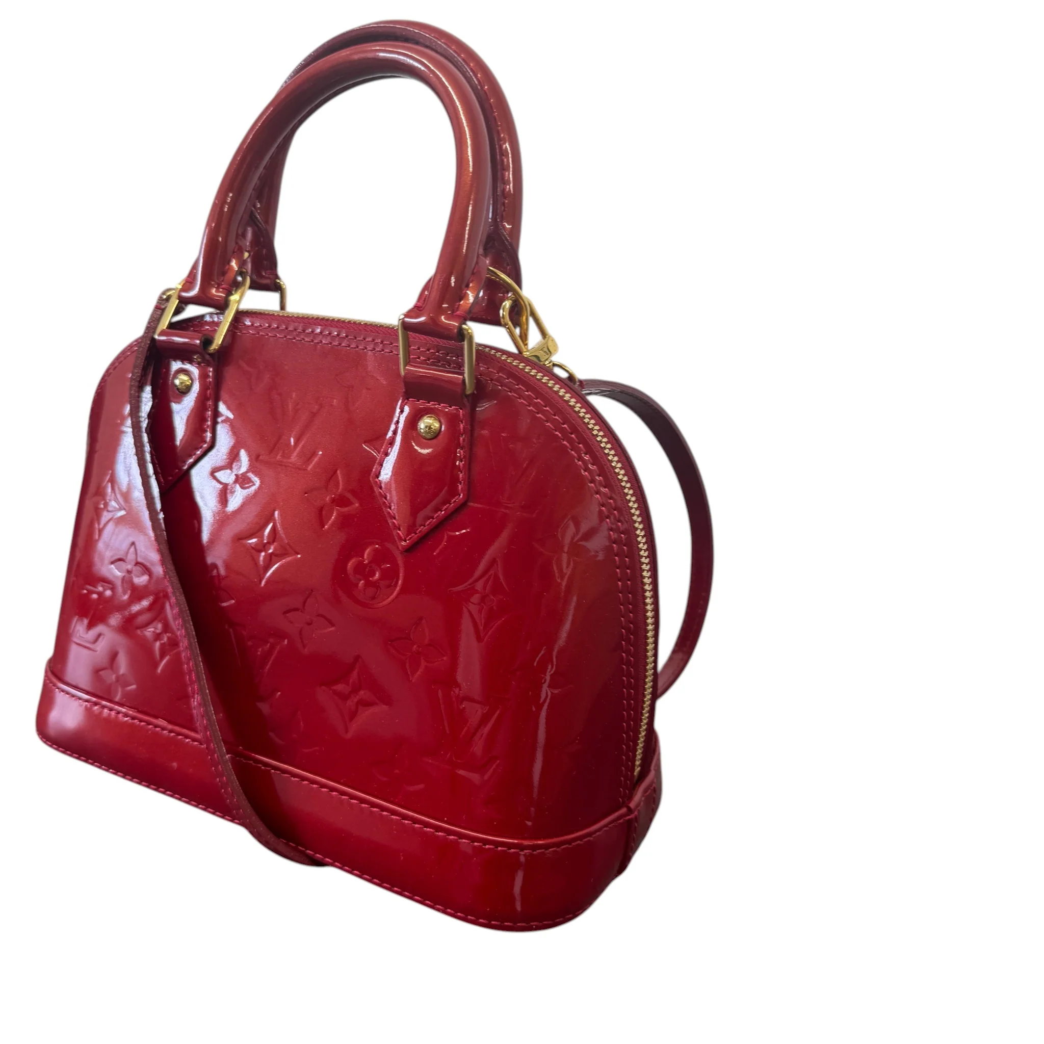 Women's Monogram Vernis Alma Bb Handbag Red - Image 4