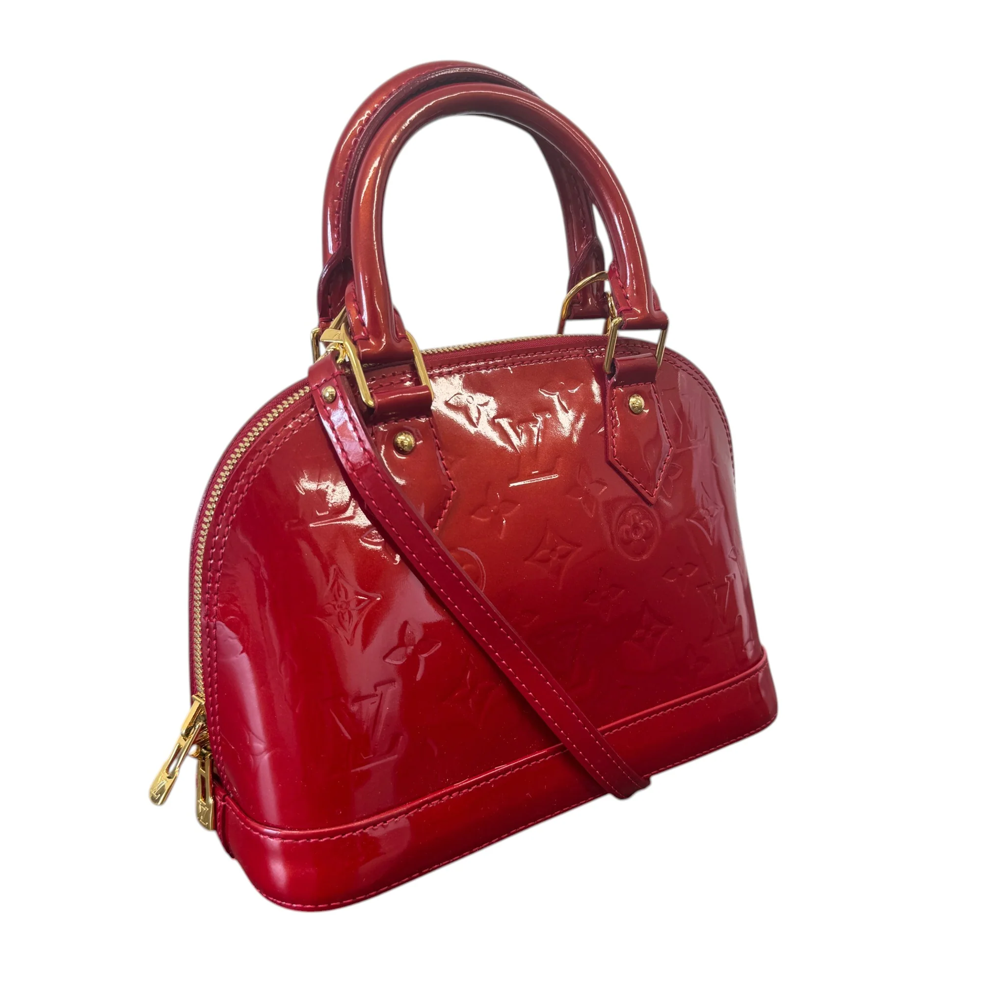 Women's Monogram Vernis Alma Bb Handbag Red - Image 5