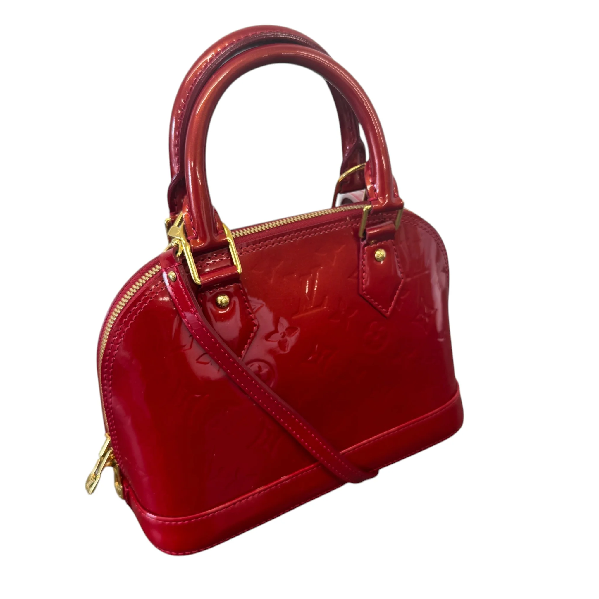 Women's Monogram Vernis Alma Bb Handbag Red - Image 6