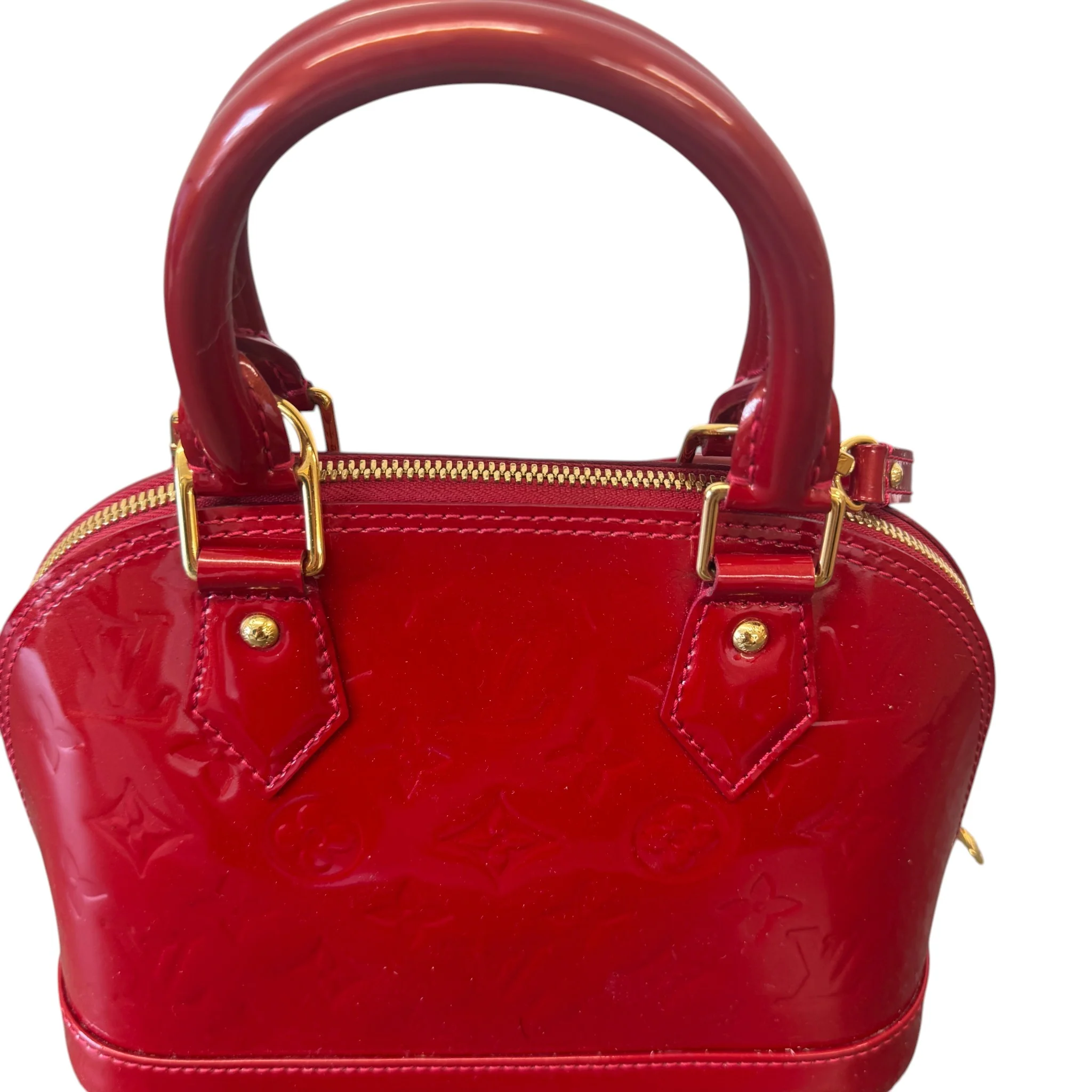 Women's Monogram Vernis Alma Bb Handbag Red - Image 7