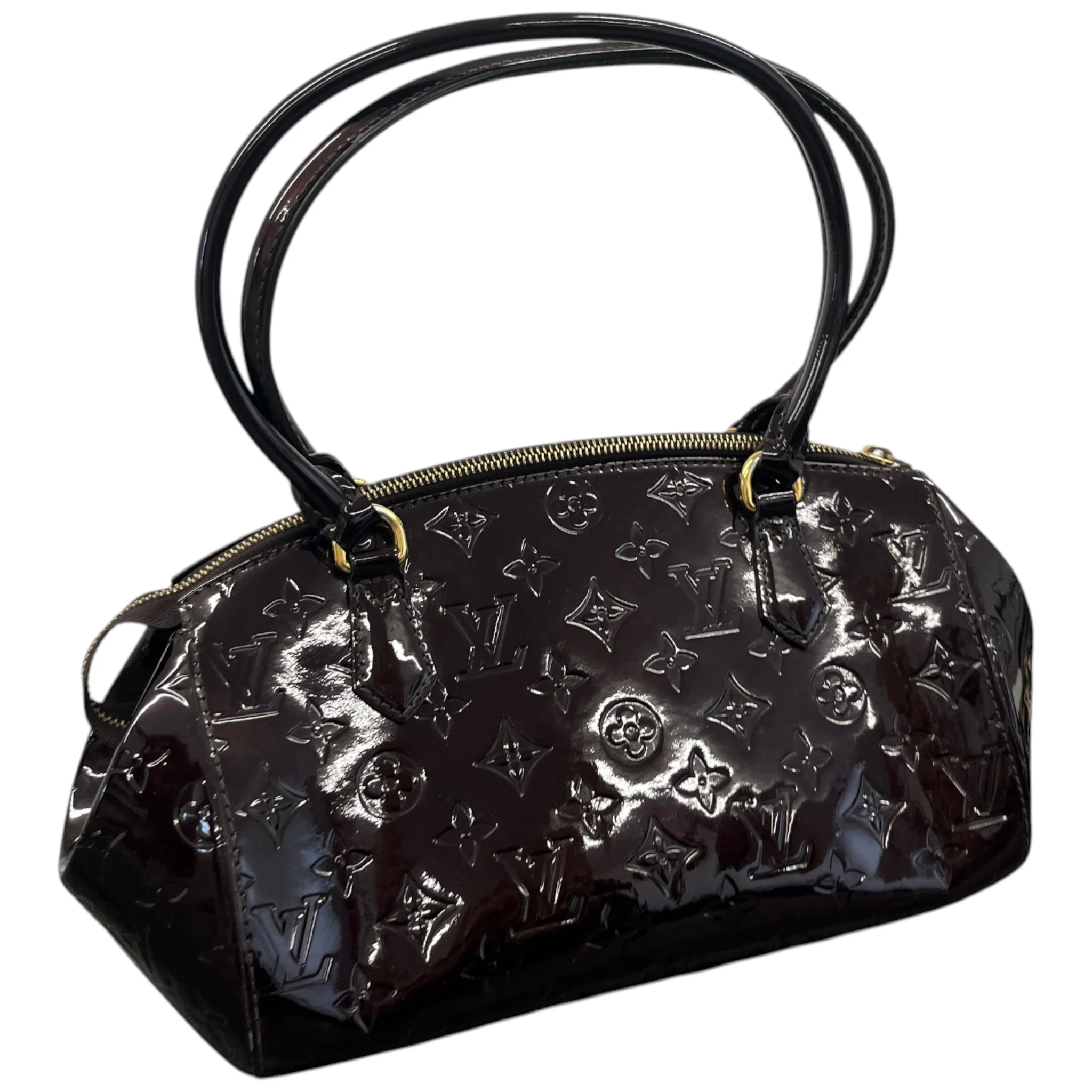 Women's Monogram Vernis Sherwood Pm Bag Burgundy - Image 4