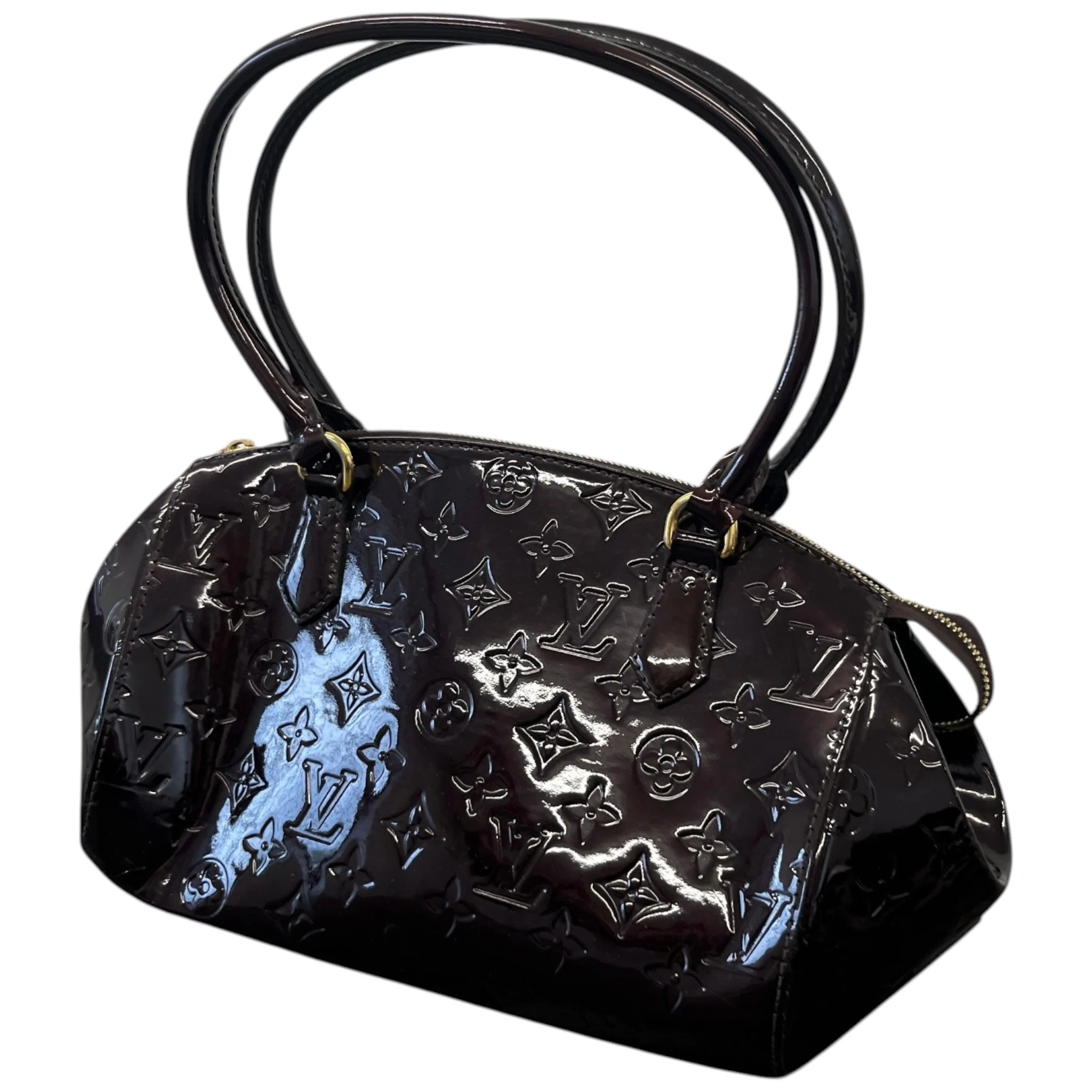 Women's Monogram Vernis Sherwood Pm Bag Burgundy - Image 9