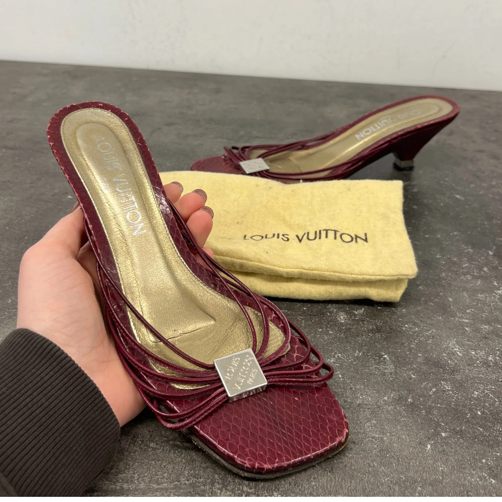 Women's Mules Heels Burgundy Size EU 37.5 / UK 4.5 - Image 11