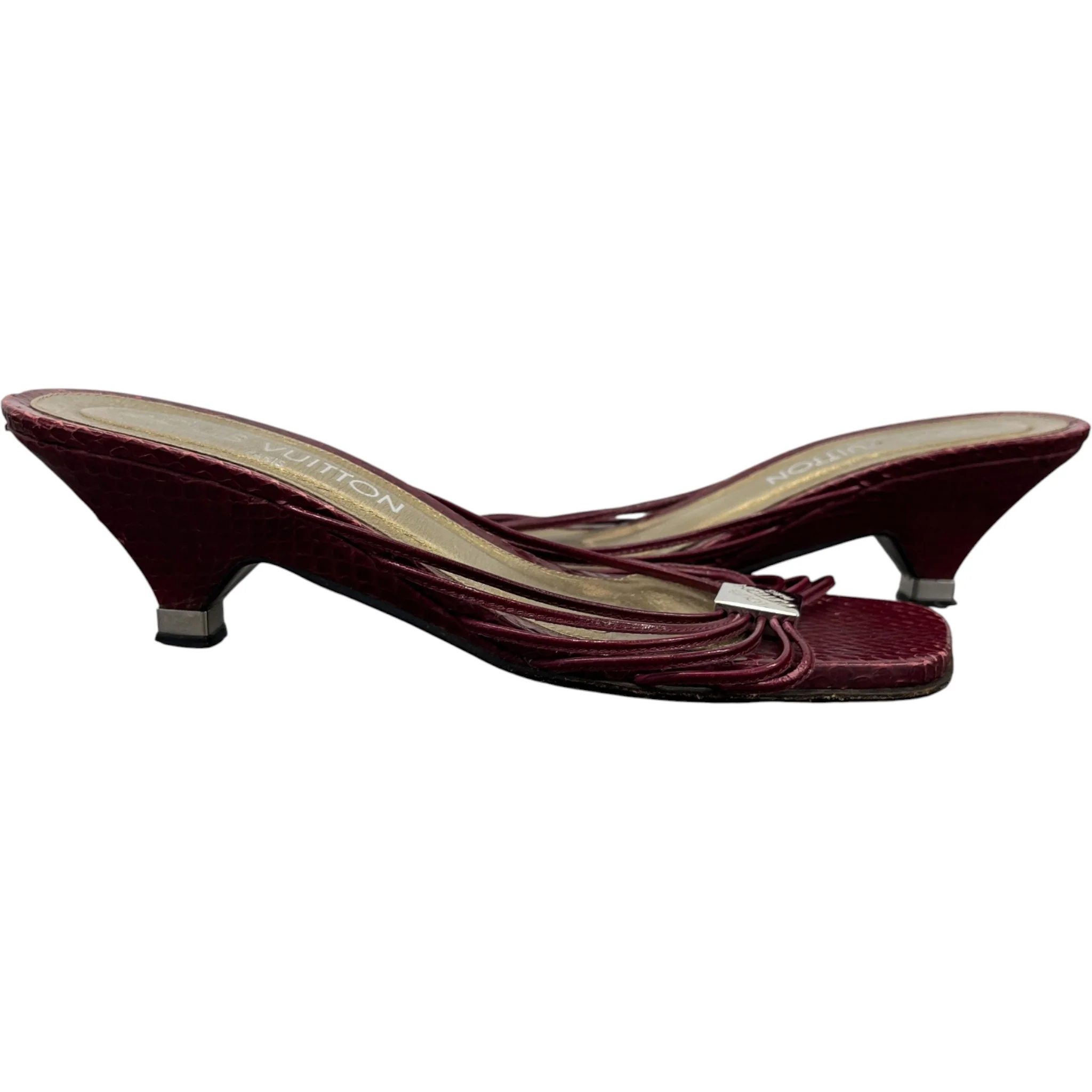 Women's Mules Heels Burgundy Size EU 37.5 / UK 4.5 - Image 3