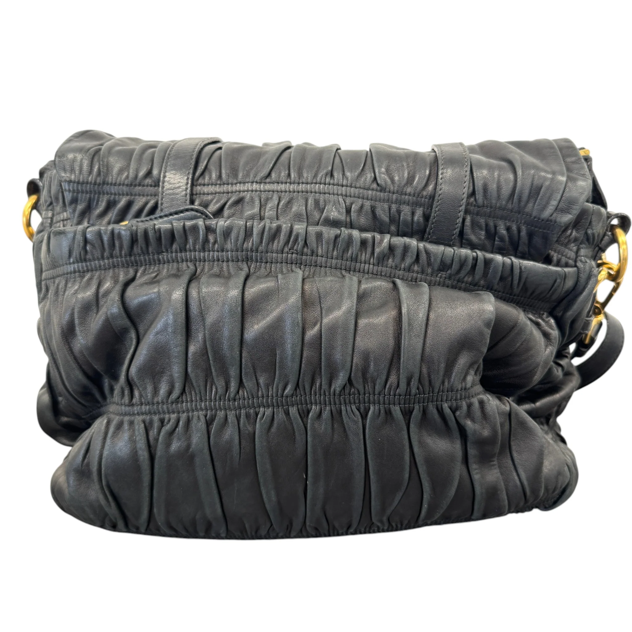 Women's Nappa Gaufre Messenger Bag Black - Image 3