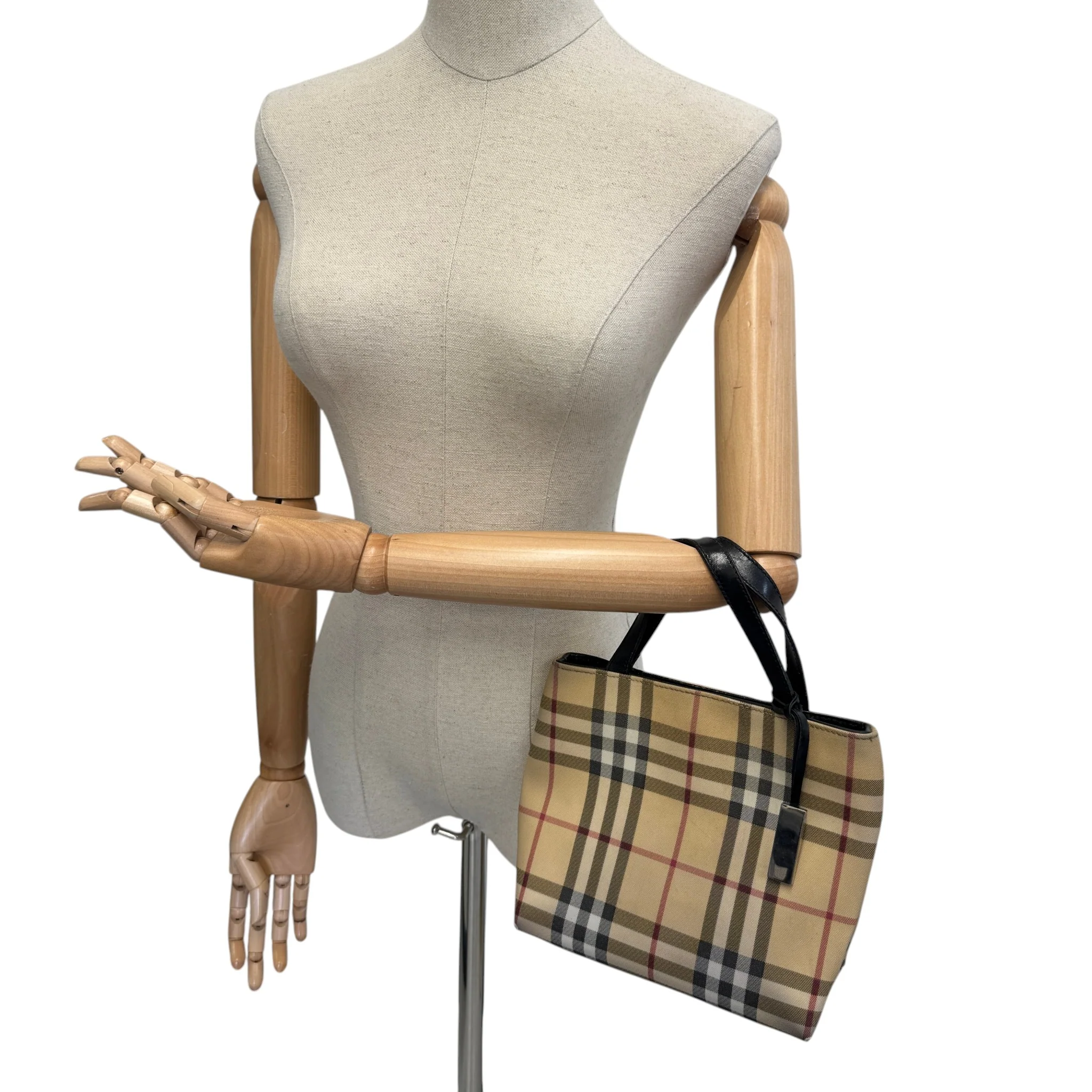 Women's Nova Check Mini Tote Bag Beige - Image 2