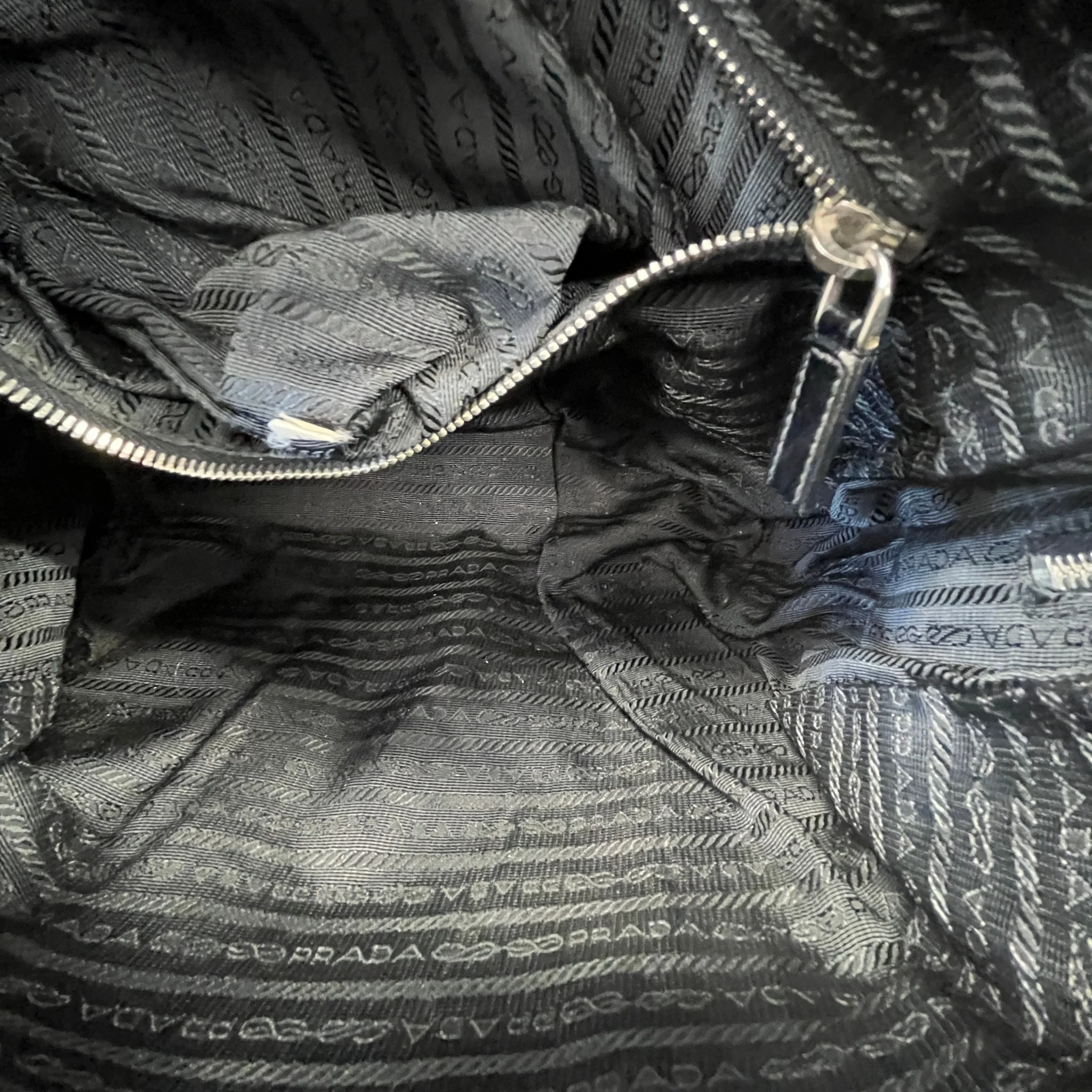 Women's Nylon Tessuto Shoulder Bag Black - Image 11
